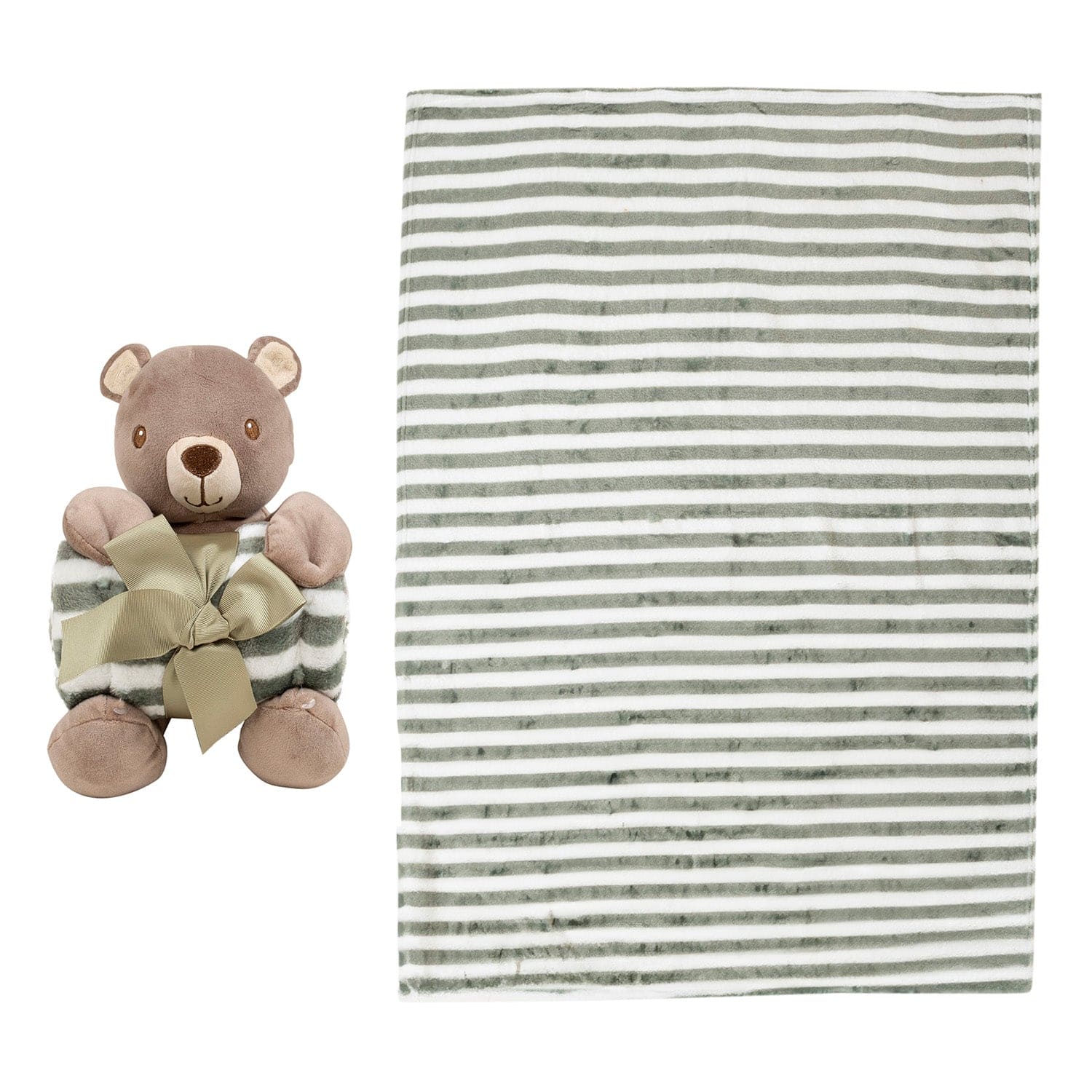 Baby Moo Bear Snuggle Buddy Soft Rattle and Plush Blanket Gift Toy Blanket - Brown