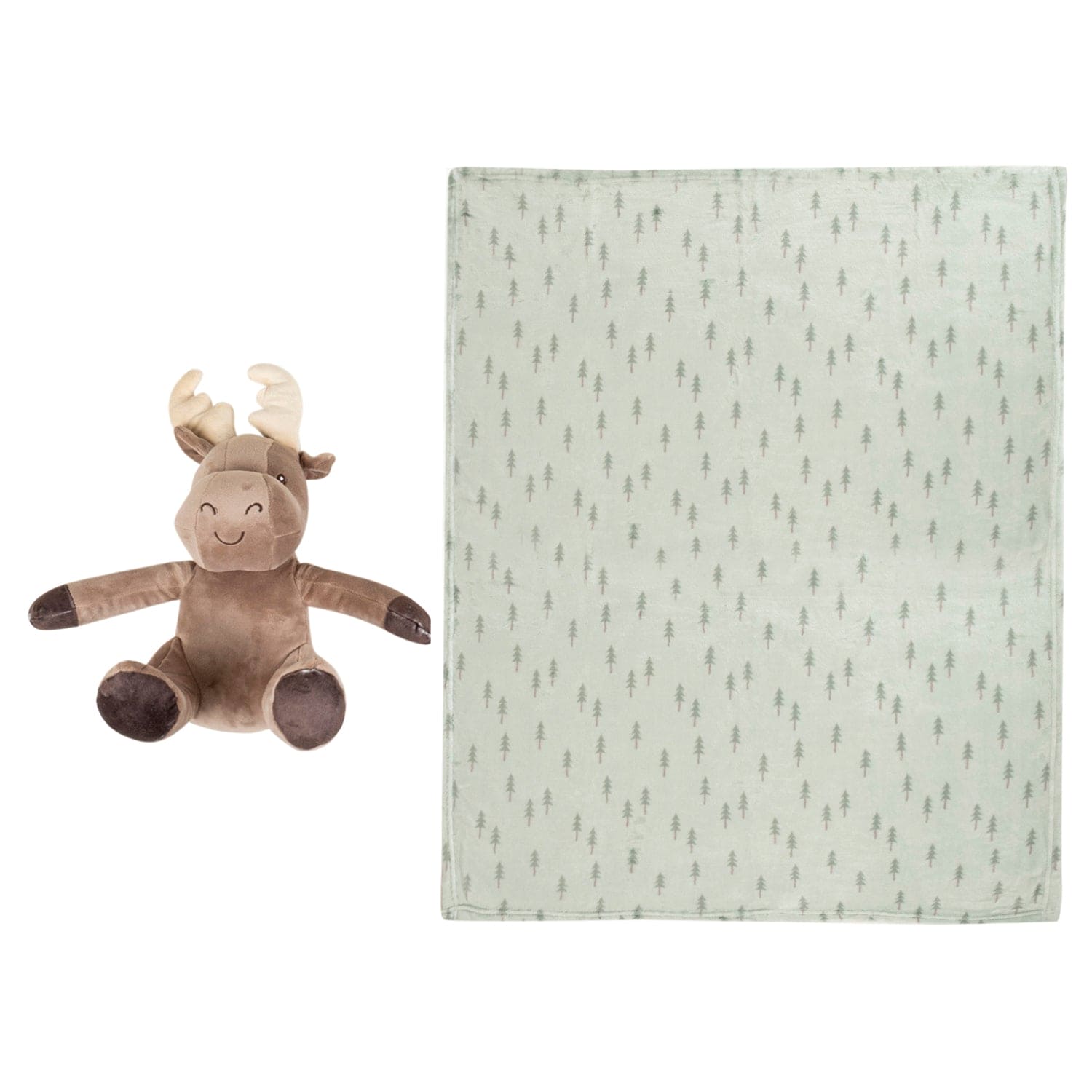Baby Moo Reindeer Snuggle Buddy Soft Rattle and Plush Blanket Gift Toy Blanket - Brown