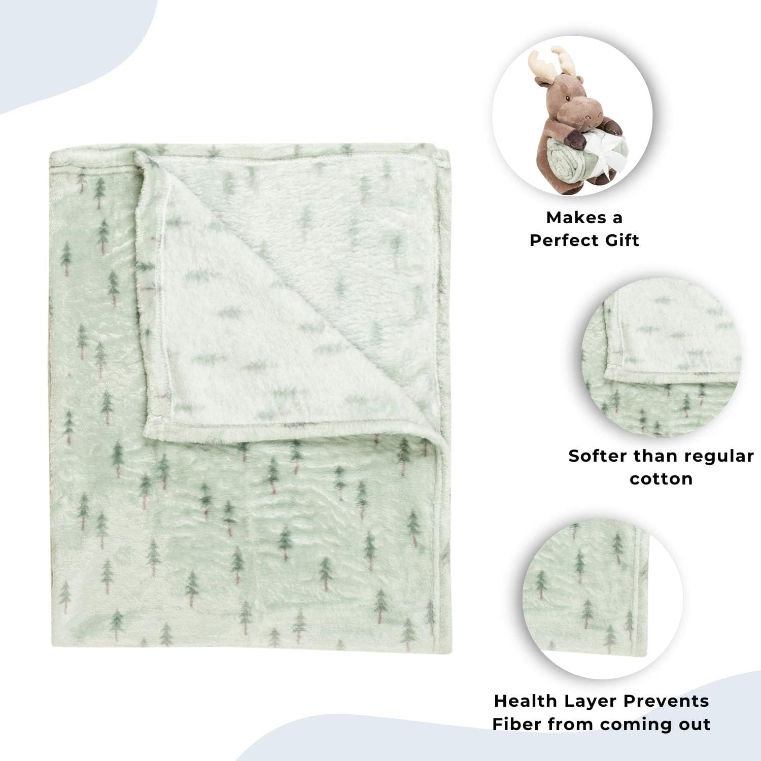 Baby Moo Reindeer Snuggle Buddy Soft Rattle and Plush Blanket Gift Toy Blanket - Brown