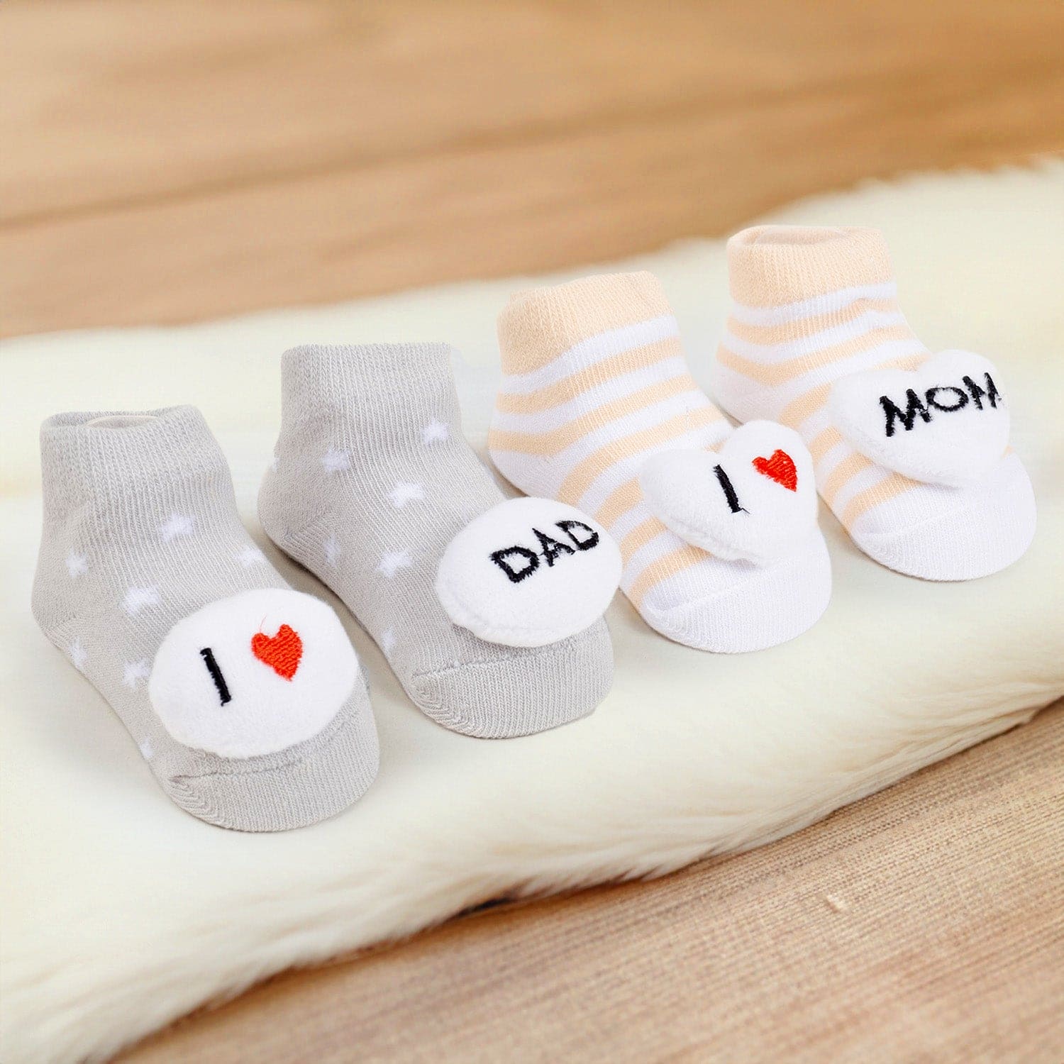 Baby Moo 3D I Love Mommy Daddy Cotton Ankle Length Fancy Infant Gift S