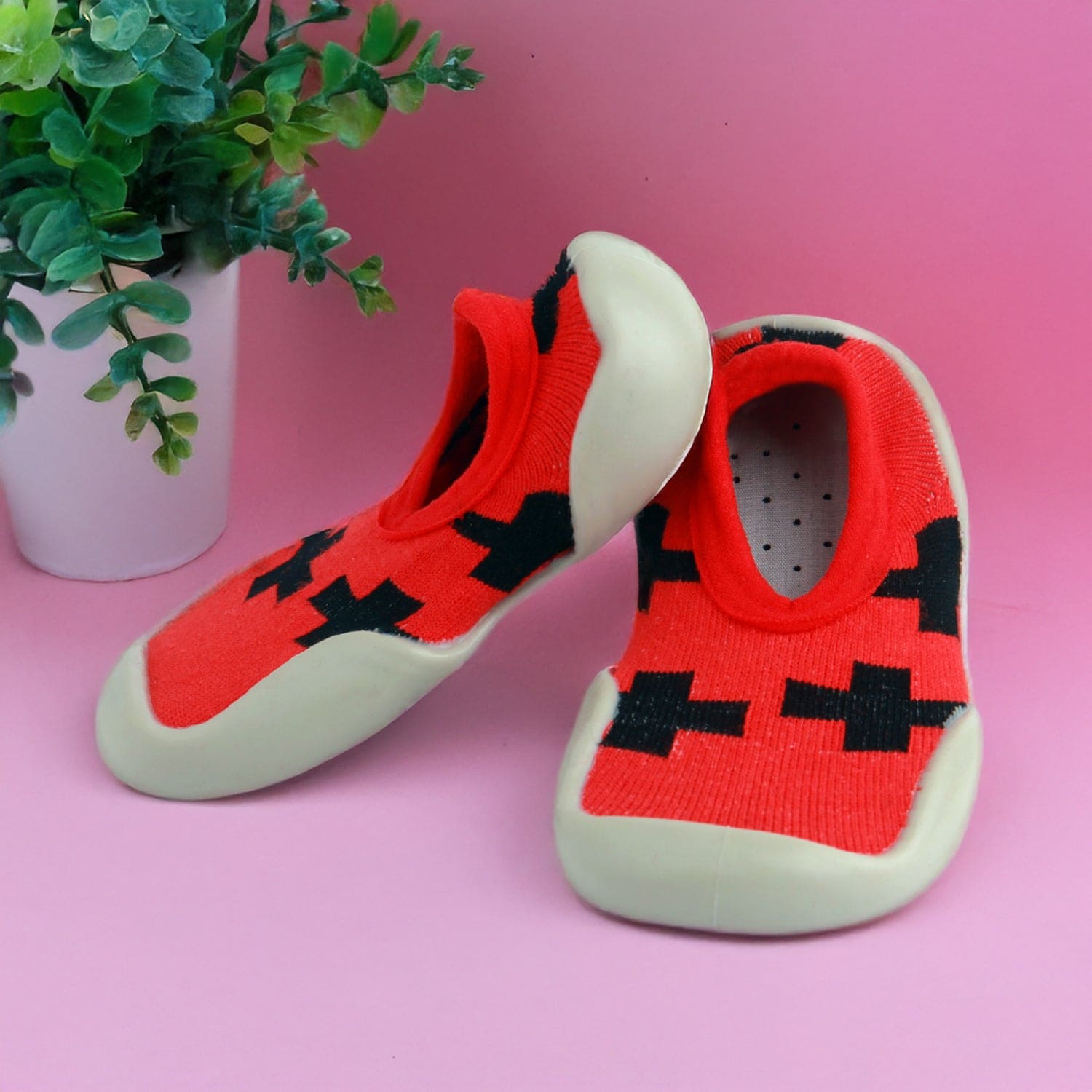 Hot Cross Buns Red Slip-On Shoes
