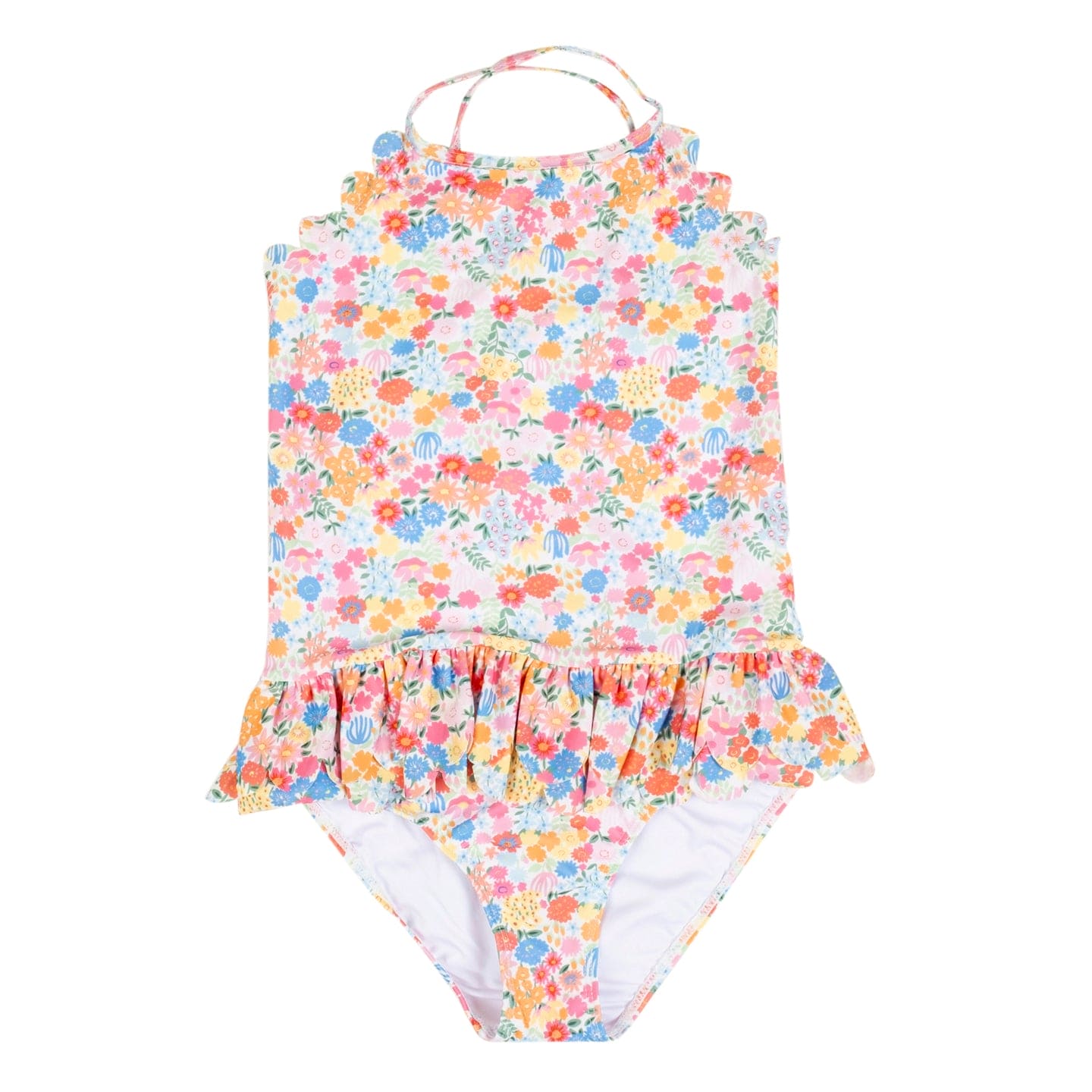 Baby Moo Floral Print Beach One-Piece Swimsuit Pool Swimming Costume - Pink