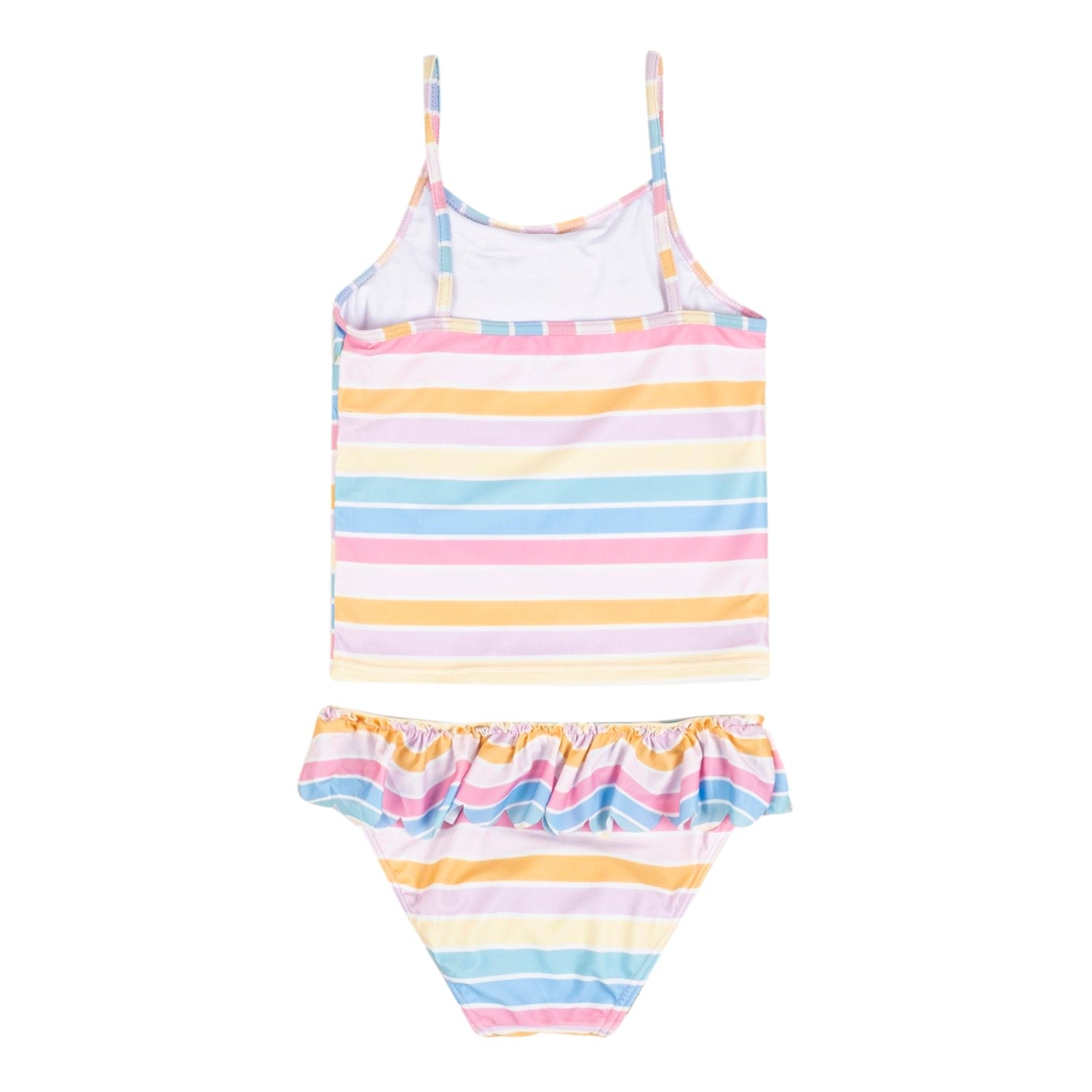 Baby Moo Rainbow Striped Beach Two-Piece Swimsuit Pool Swimming Costume - Pink