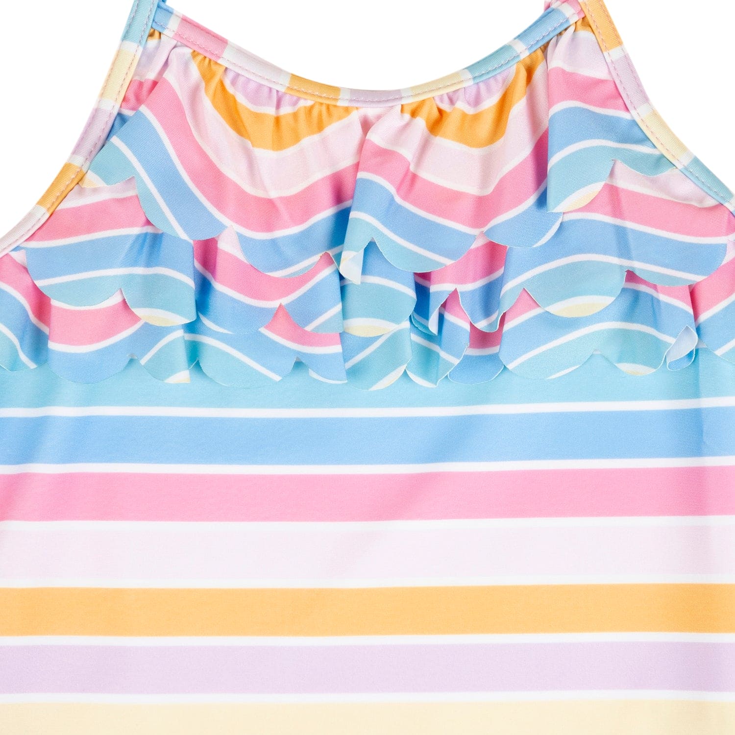 Baby Moo Rainbow Striped Beach Two-Piece Swimsuit Pool Swimming Costume - Pink