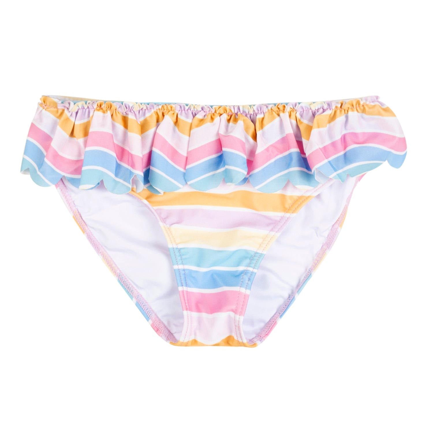 Baby Moo Rainbow Striped Beach Two-Piece Swimsuit Pool Swimming Costume - Pink