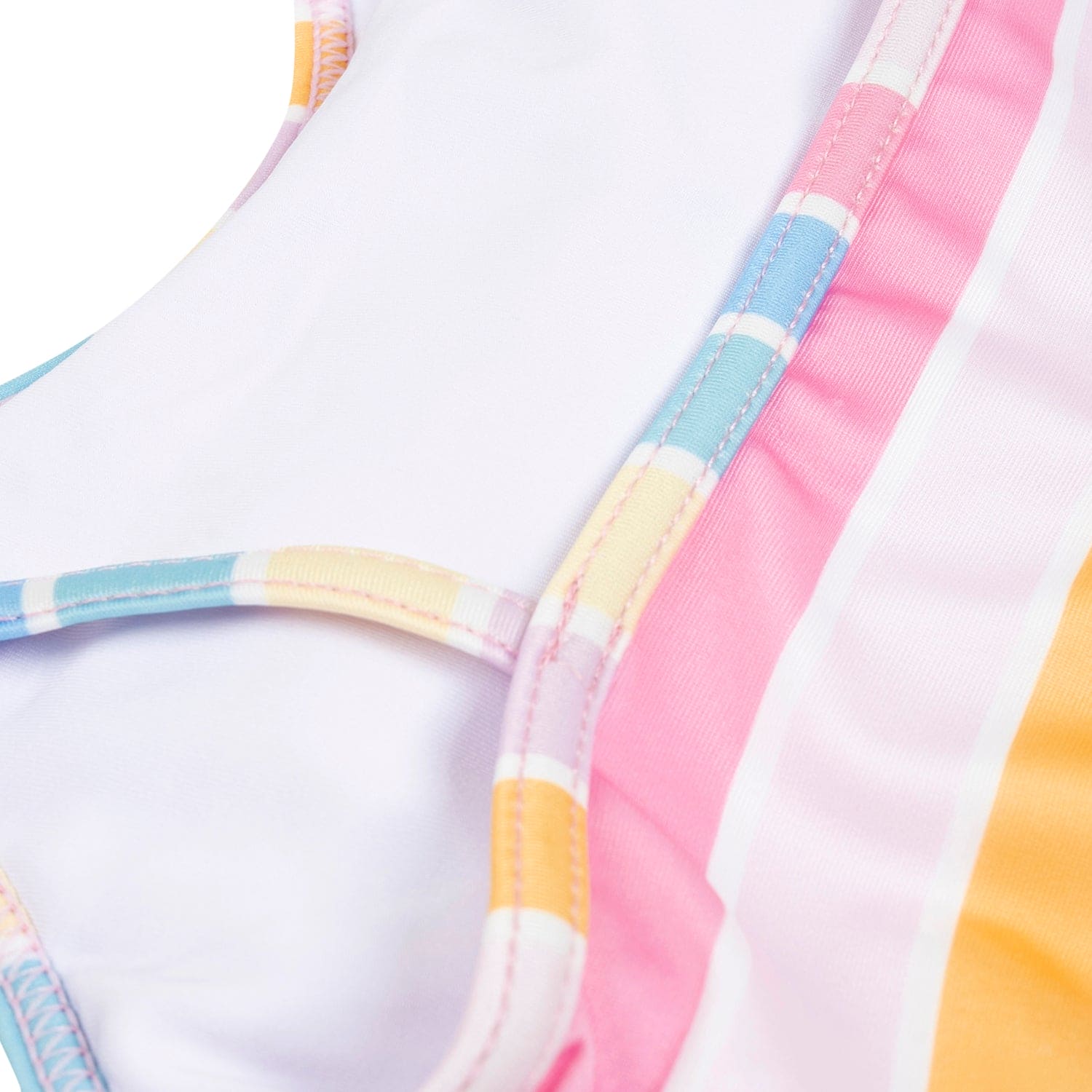 Baby Moo Rainbow Striped Beach Two-Piece Swimsuit Pool Swimming Costume - Pink