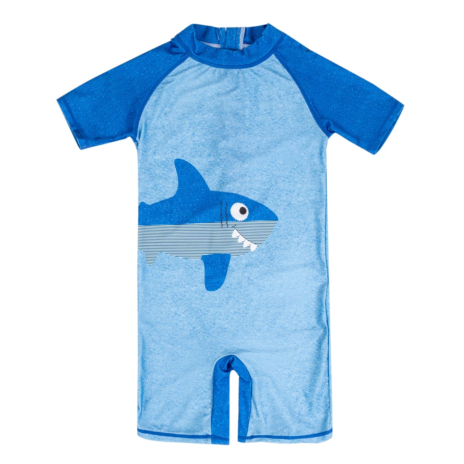 Baby Moo Smiling Shark Beach Bodysuit One-Piece Swimsuit Pool Swimming Costume - Blue