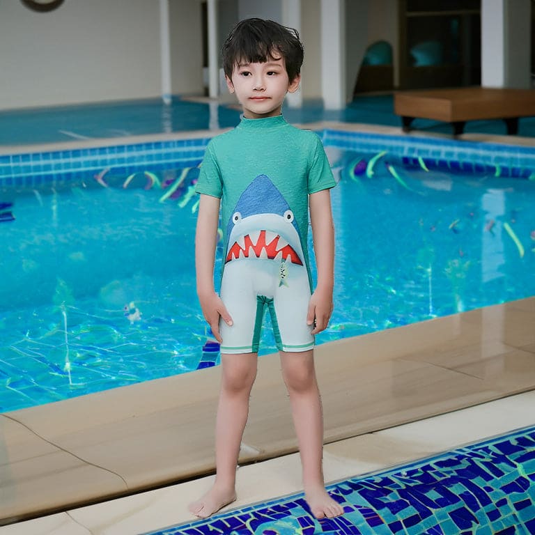 Baby Moo Shark Beach Bodysuit One-Piece Swimsuit Pool Swimming Costume - Sea Green