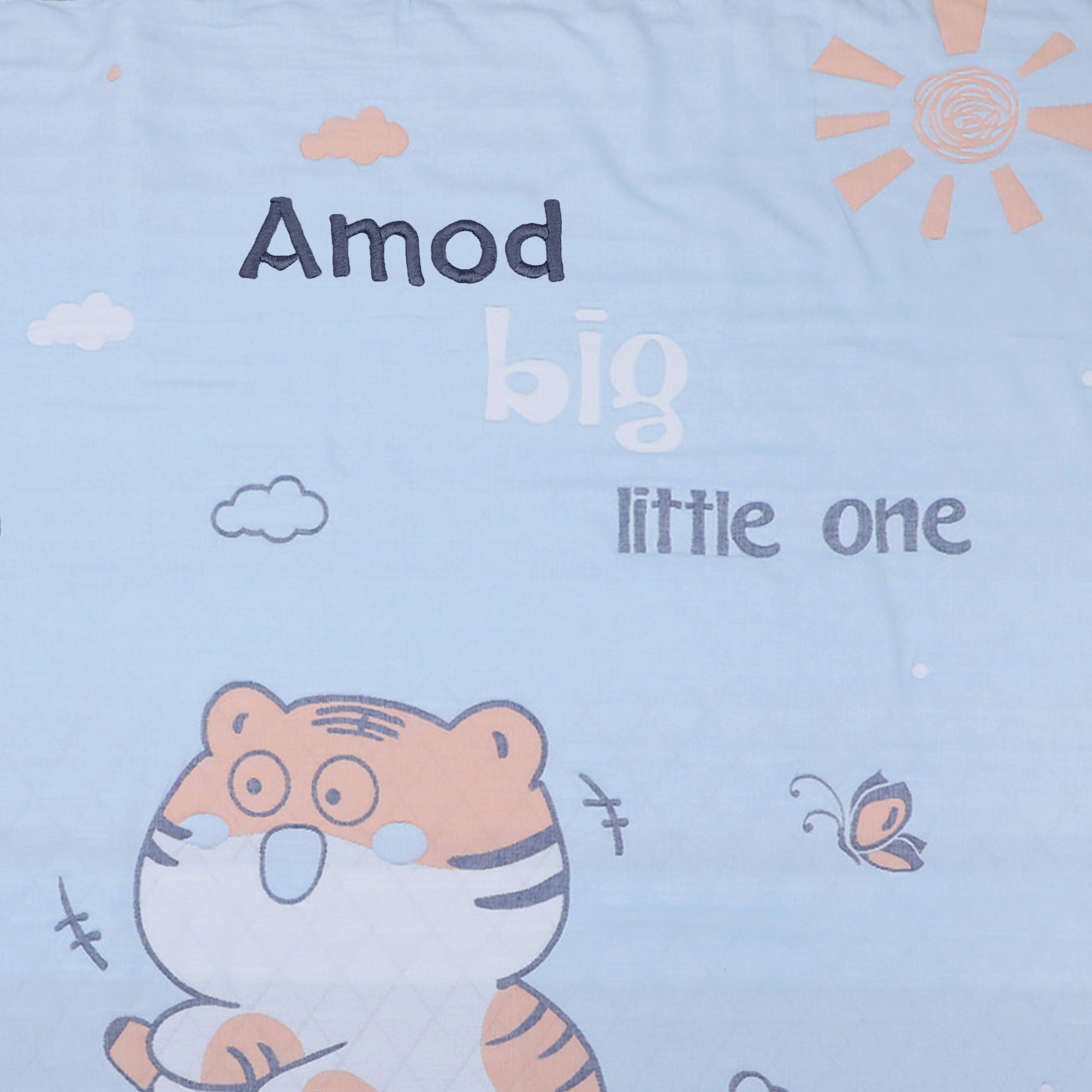 Baby Moo Wild Tiger All Season Medium Muslin Blanket - Blue
