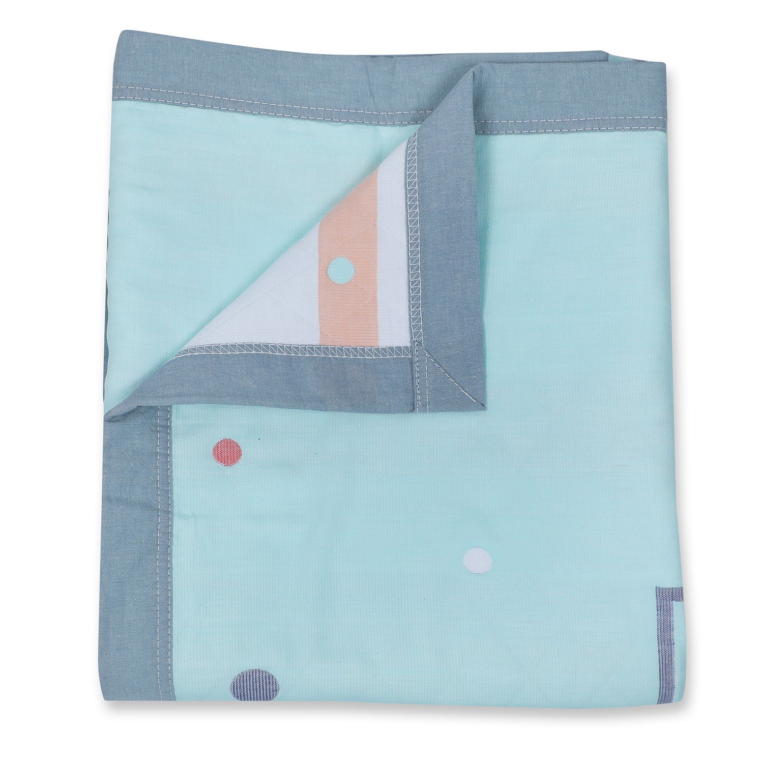 Baby Moo Giraffe All Season Medium Muslin Blanket - Mint Green - Baby Moo