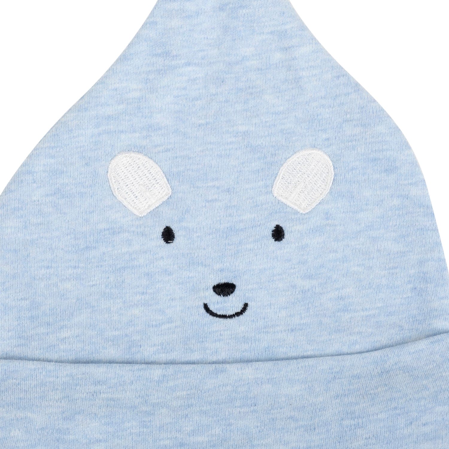 Baby Moo Animals Star Knotted Infants Ultra Soft 100% Cotton All Season Pack of 3 Caps - Cream