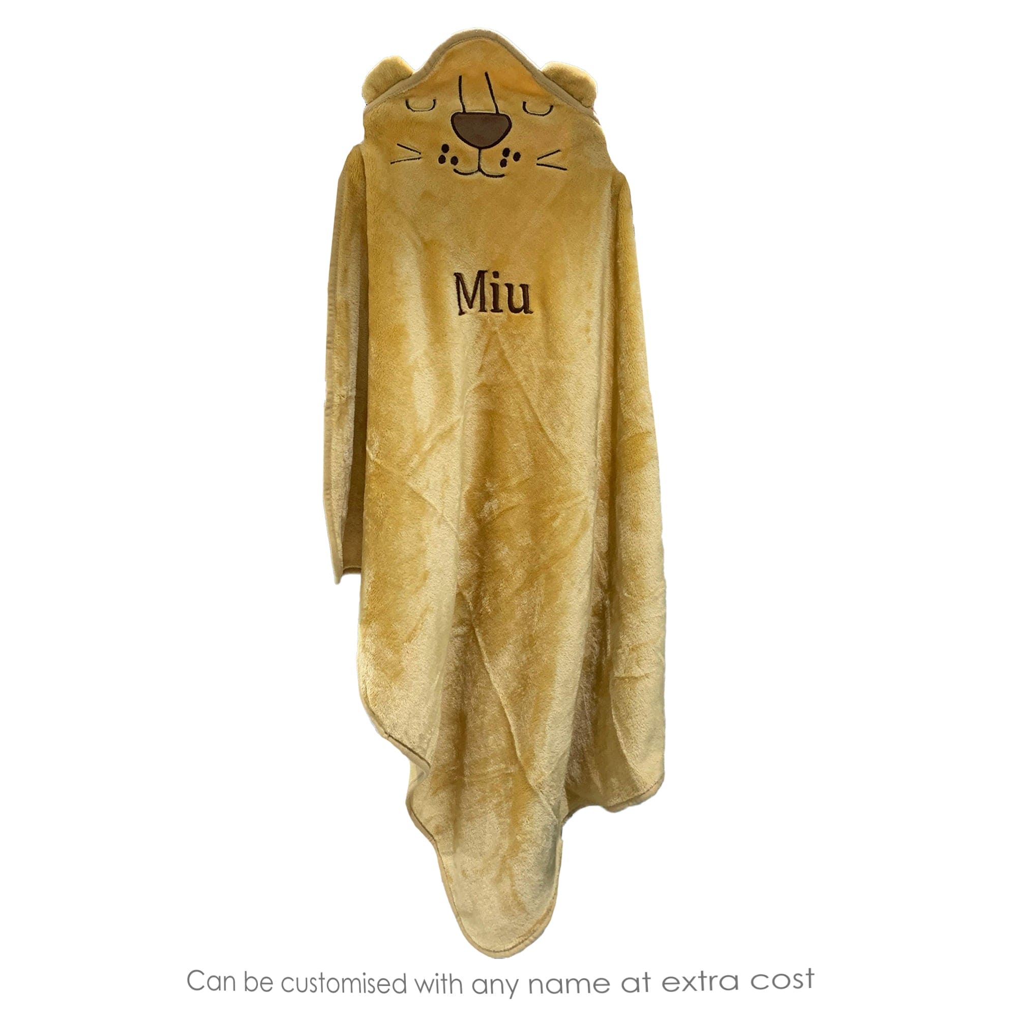 Baby Moo Lion Applique with 3D Ears Soft Blanket - Brown