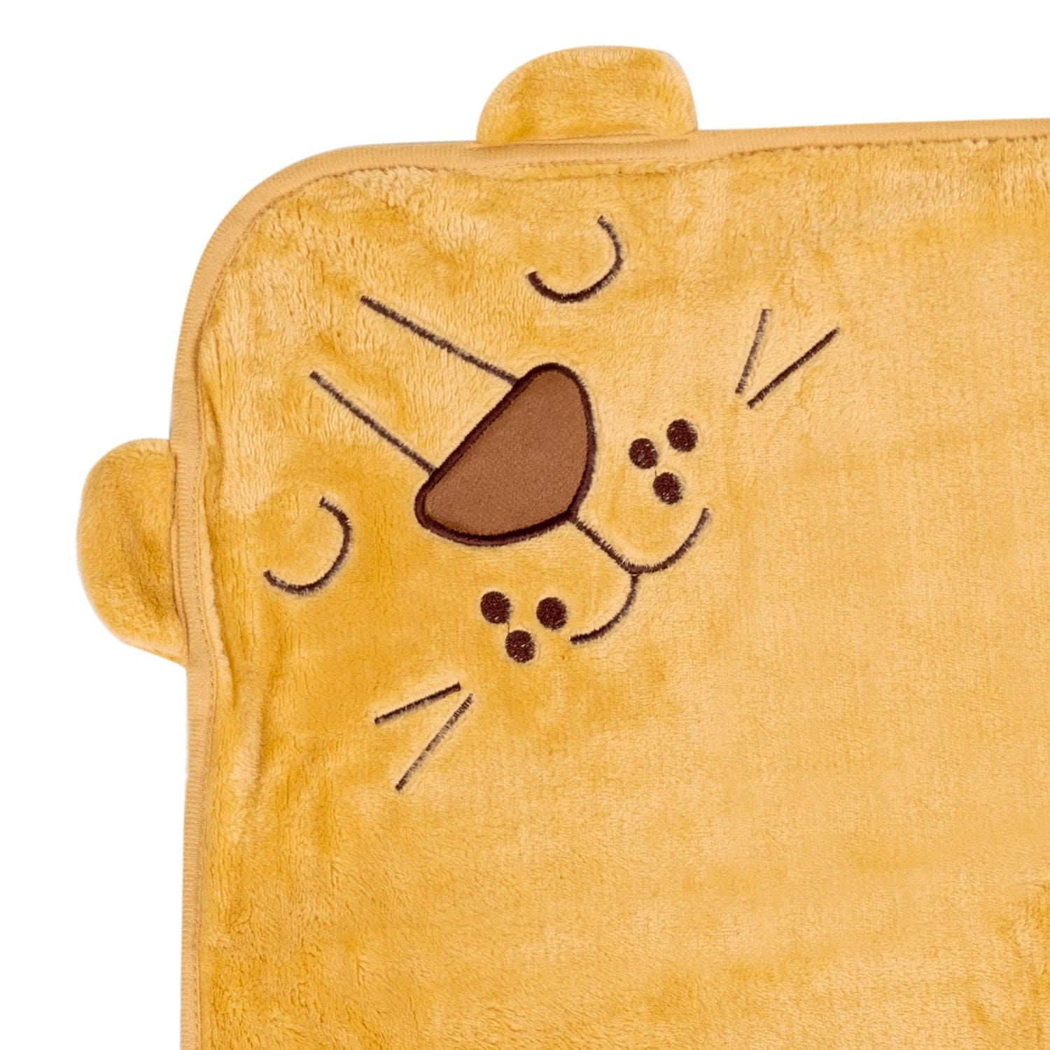 Baby Moo Lion Applique with 3D Ears Soft Blanket - Brown