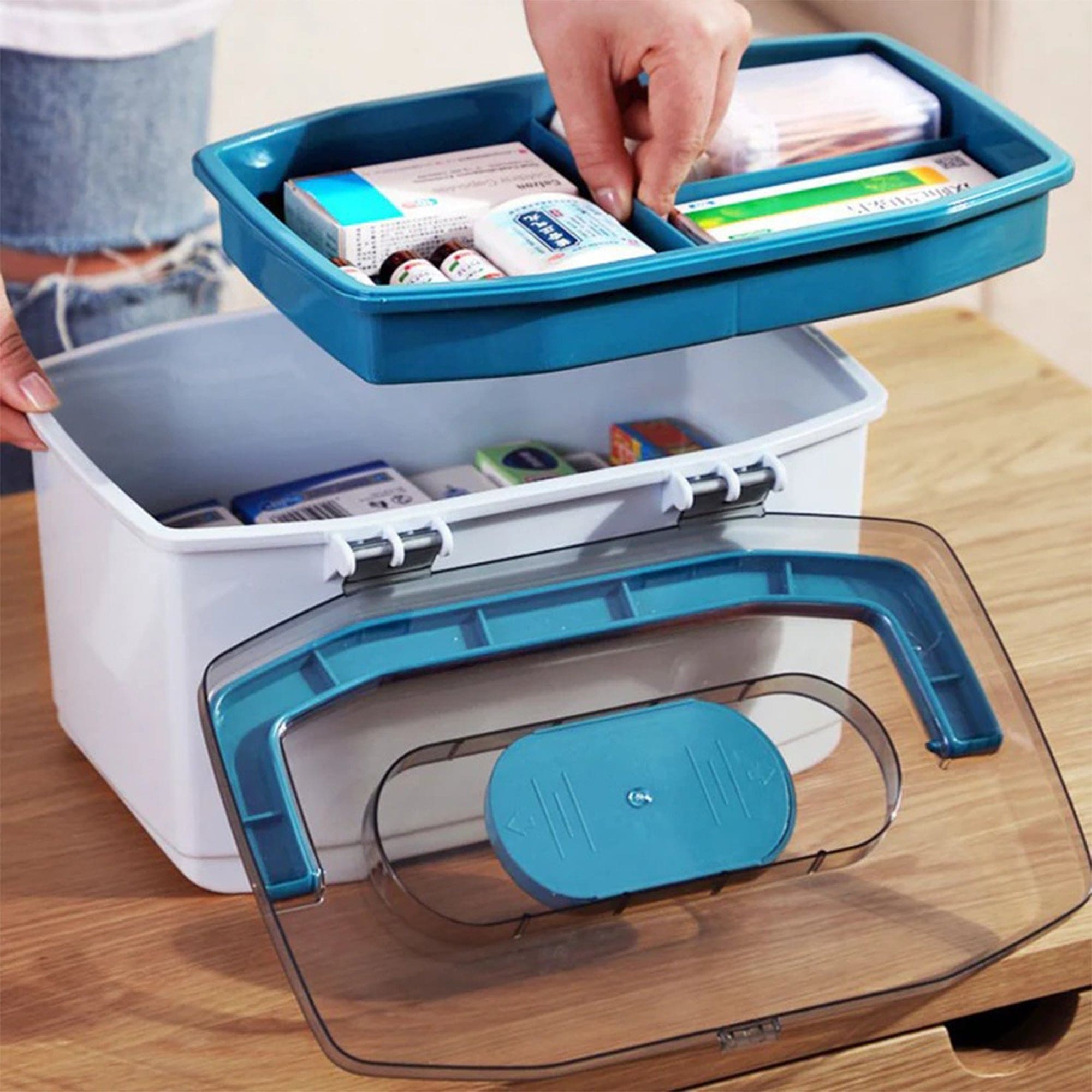 Baby Moo Large Blue Medicine Box