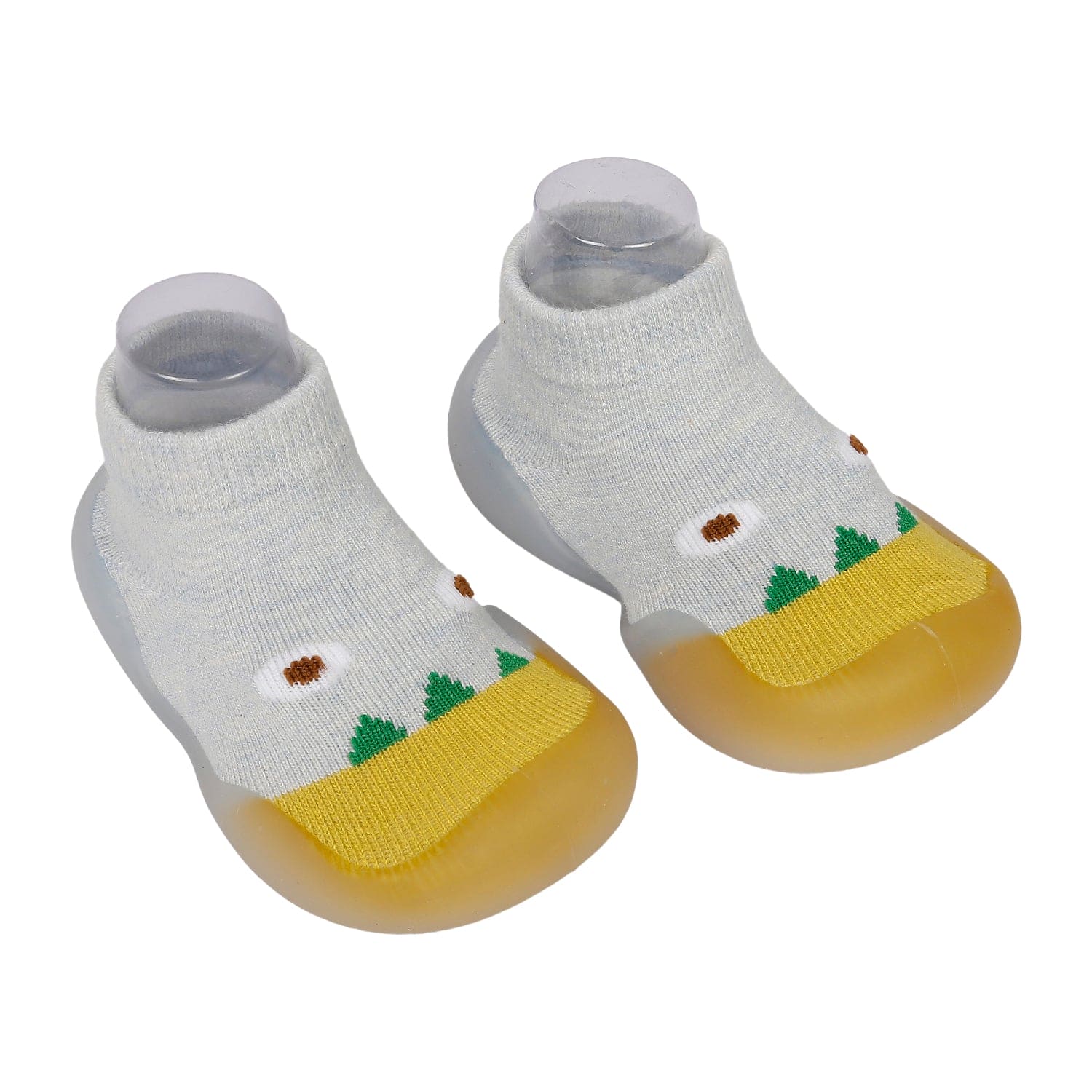 Cute Eye Anti-Skid Slip-On Rubber Sole Shoes - Grey, Yellow