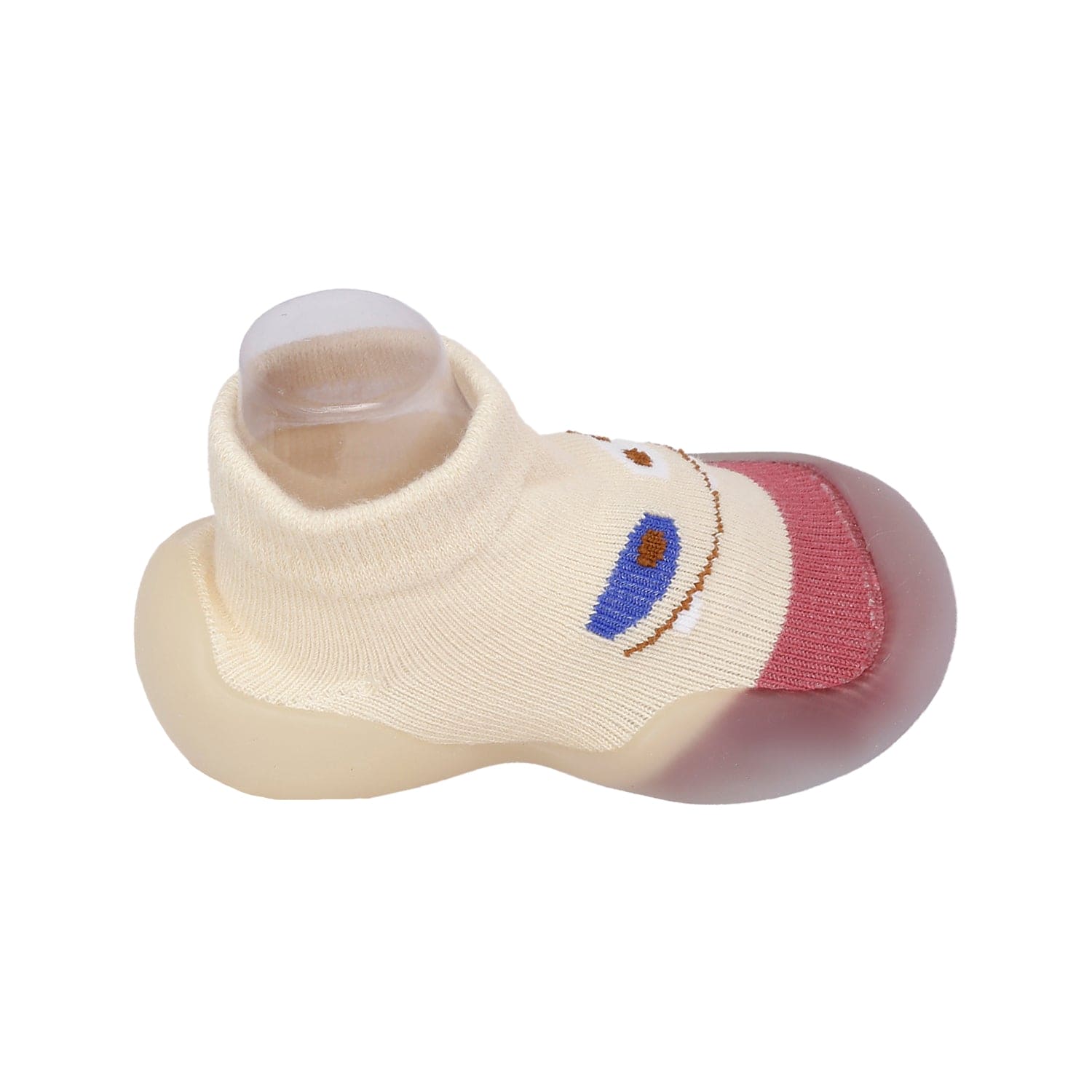 Cute Eye Anti-Skid Slip-On Rubber Sole Shoes - Cream, Maroon