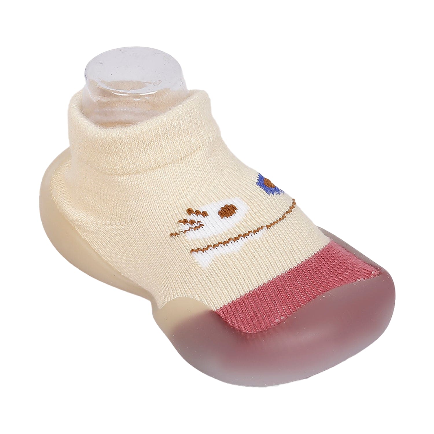 Cute Eye Anti-Skid Slip-On Rubber Sole Shoes - Cream, Maroon