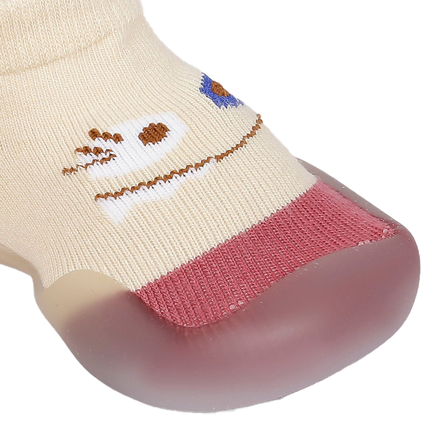 Cute Eye Anti-Skid Slip-On Rubber Sole Shoes - Cream, Maroon