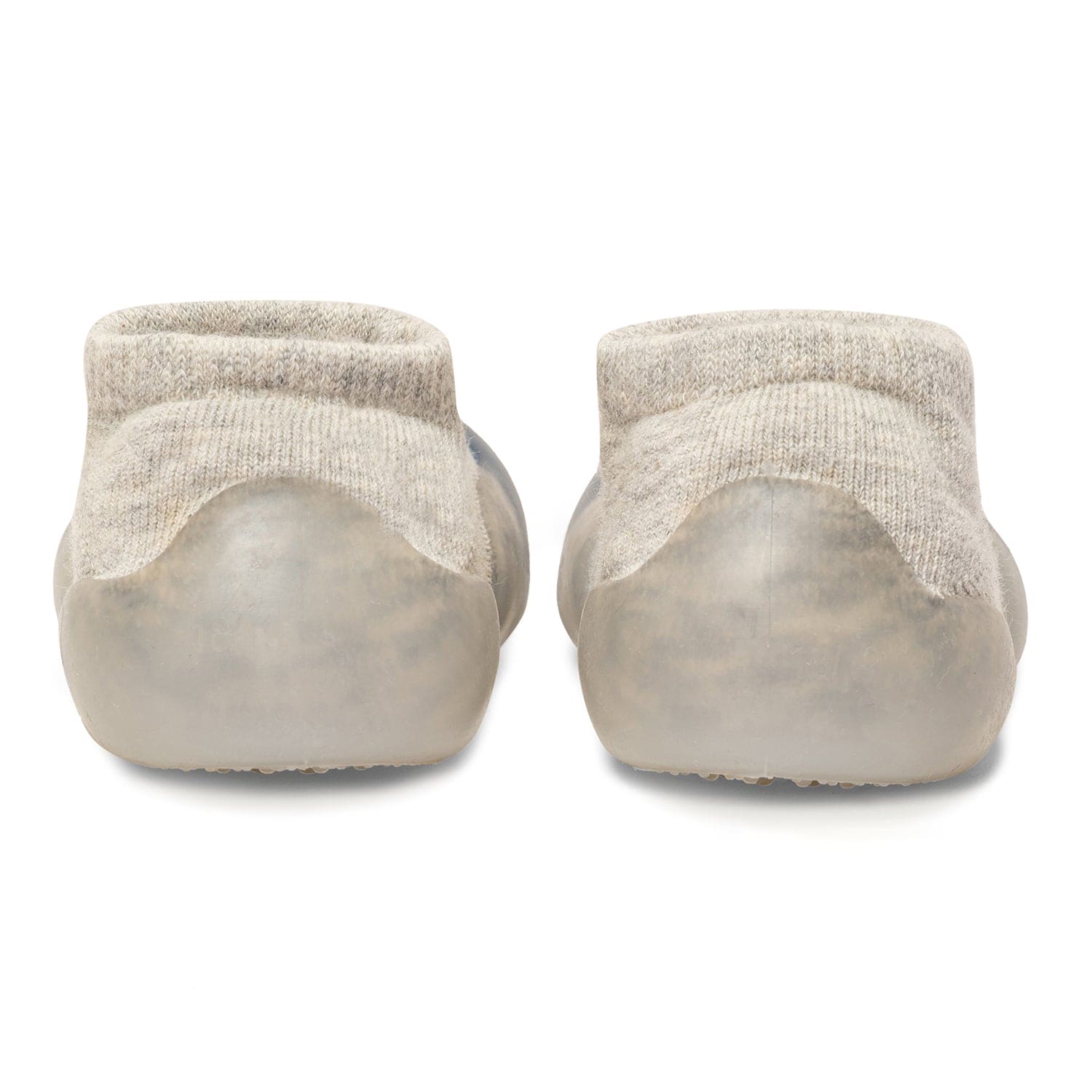Baby Moo Cute Eye Anti-Skid Rubber Sole Comfy Slip-On Sock Shoes - Grey