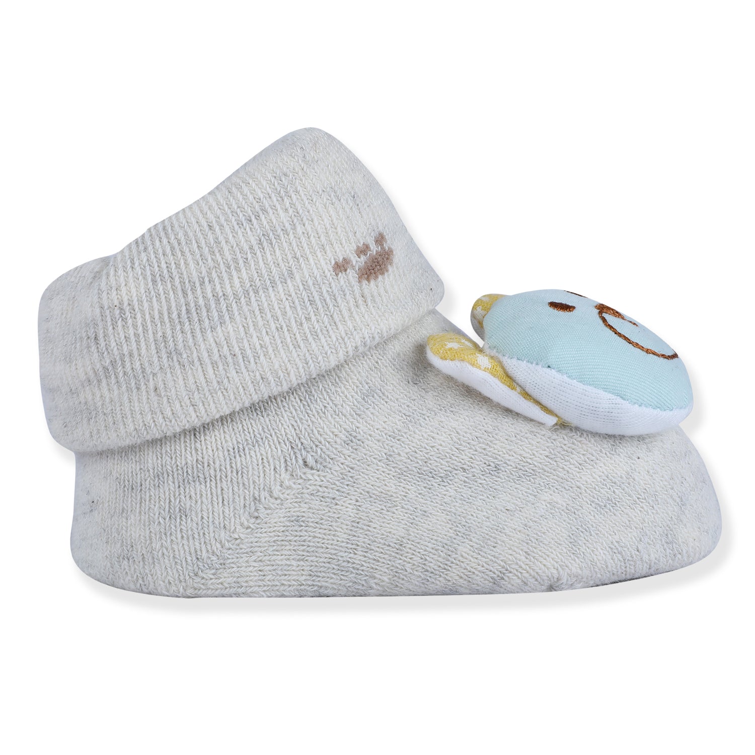 Baby Moo Cuddly Bear Cotton Anti-Skid 3D Socks - Grey - Baby Moo