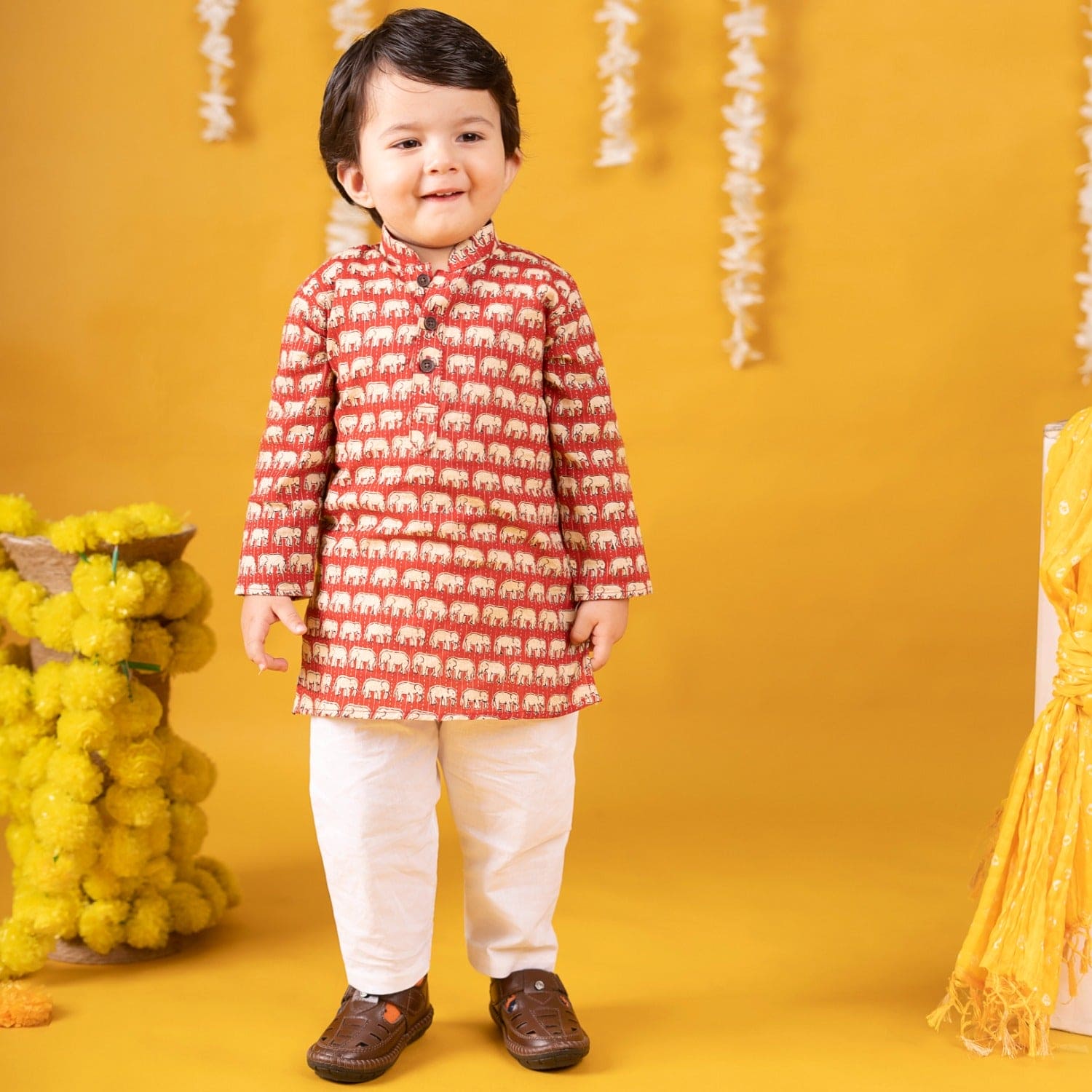Buy Red Colour Baby Kurta Pajama Set For Boys Online
