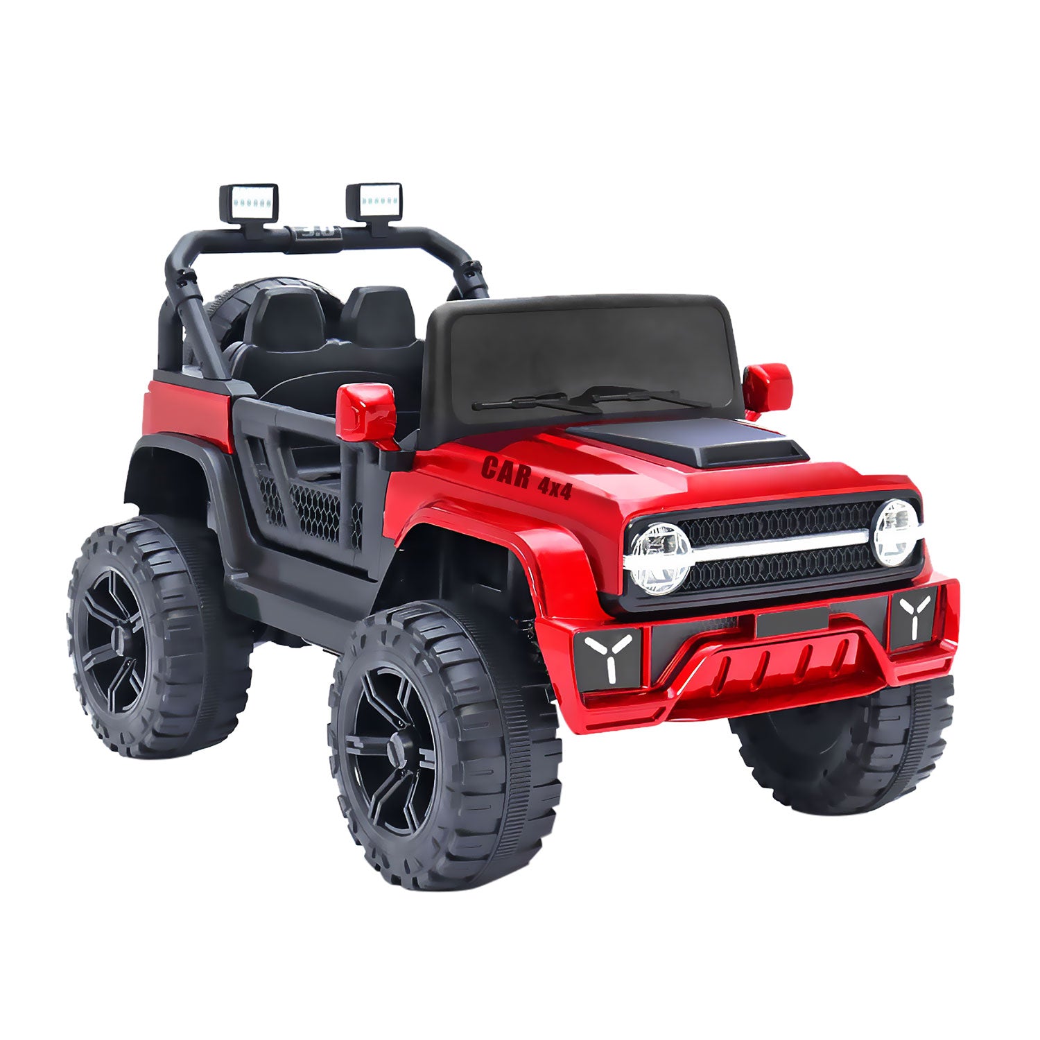 Baby Moo Ride On Jeep For Kids With Rechargeable 12V Battery Remote Control Double Seat - Red