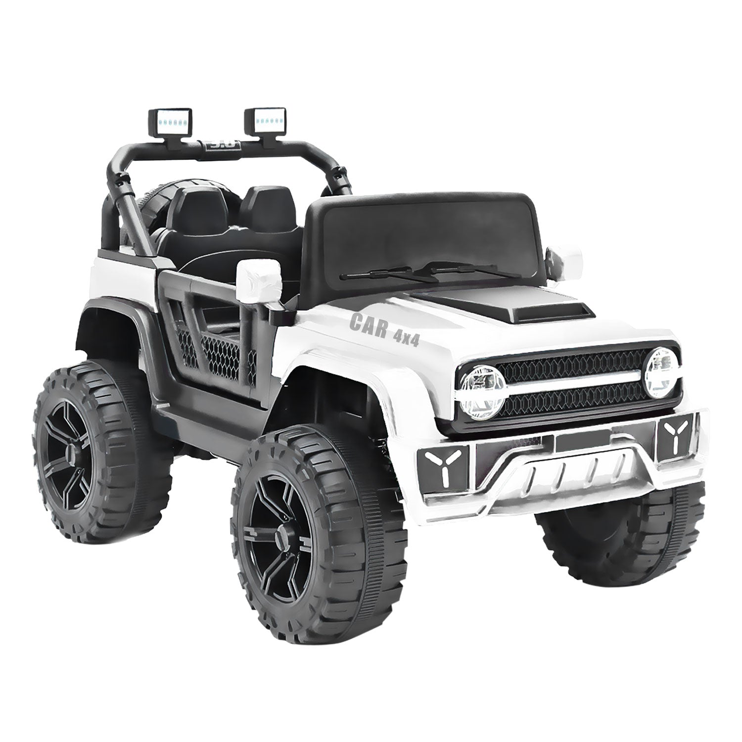 Baby Moo Ride On Jeep For Kids With Rechargeable 12V Battery Remote Control Double Seat - White
