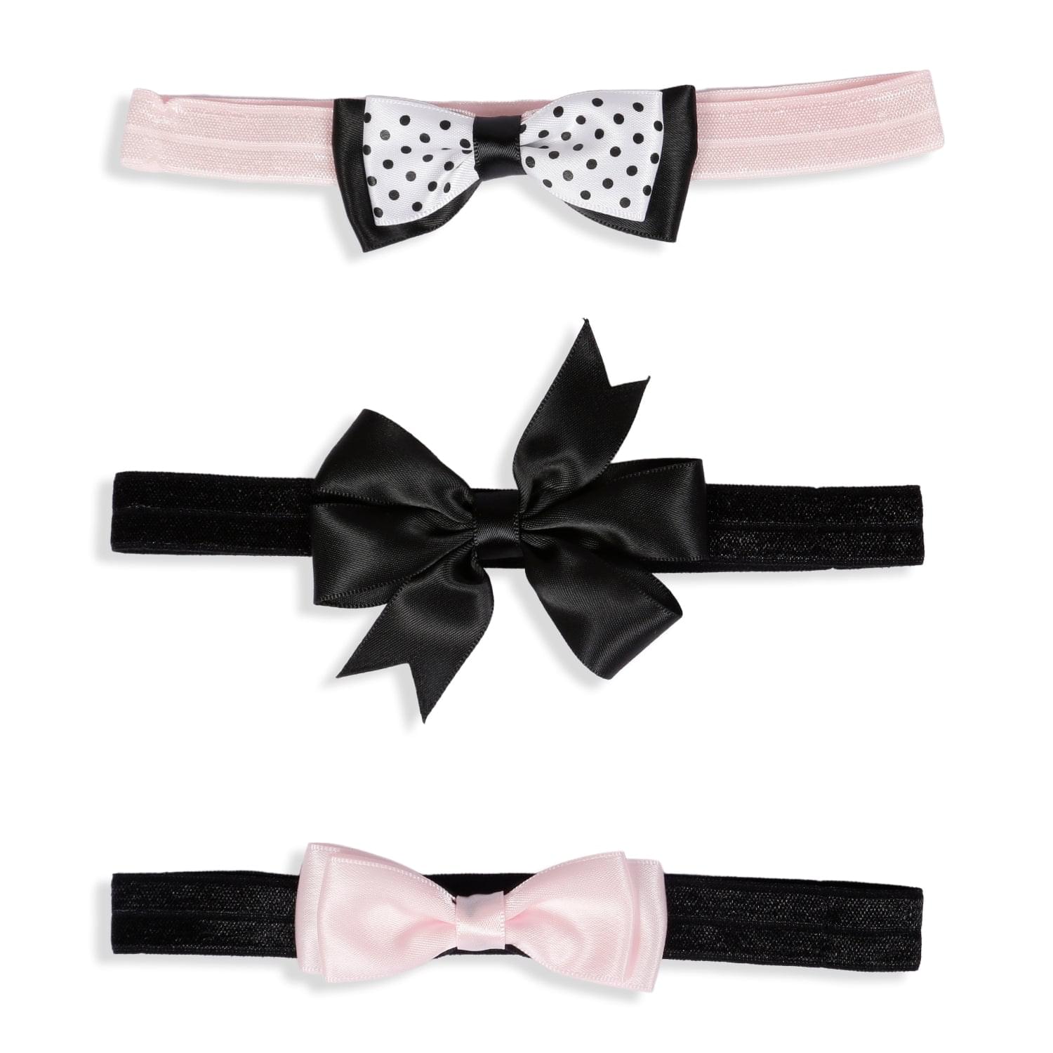 3 Headbands And 3 Pair Socks Gift Set Bows Black And White - Baby Moo