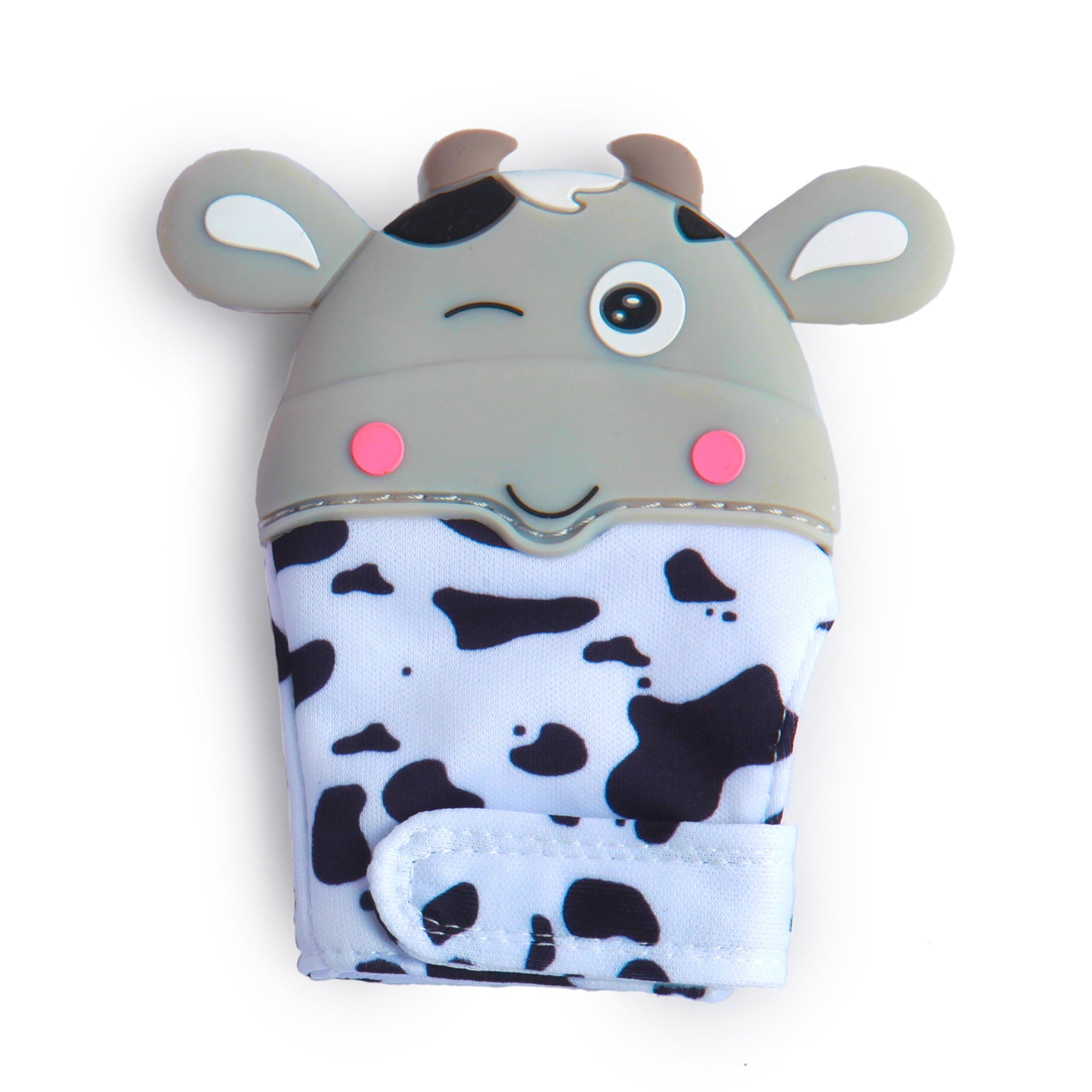 Winking Cow Grey Teething Mitten - 1 pc