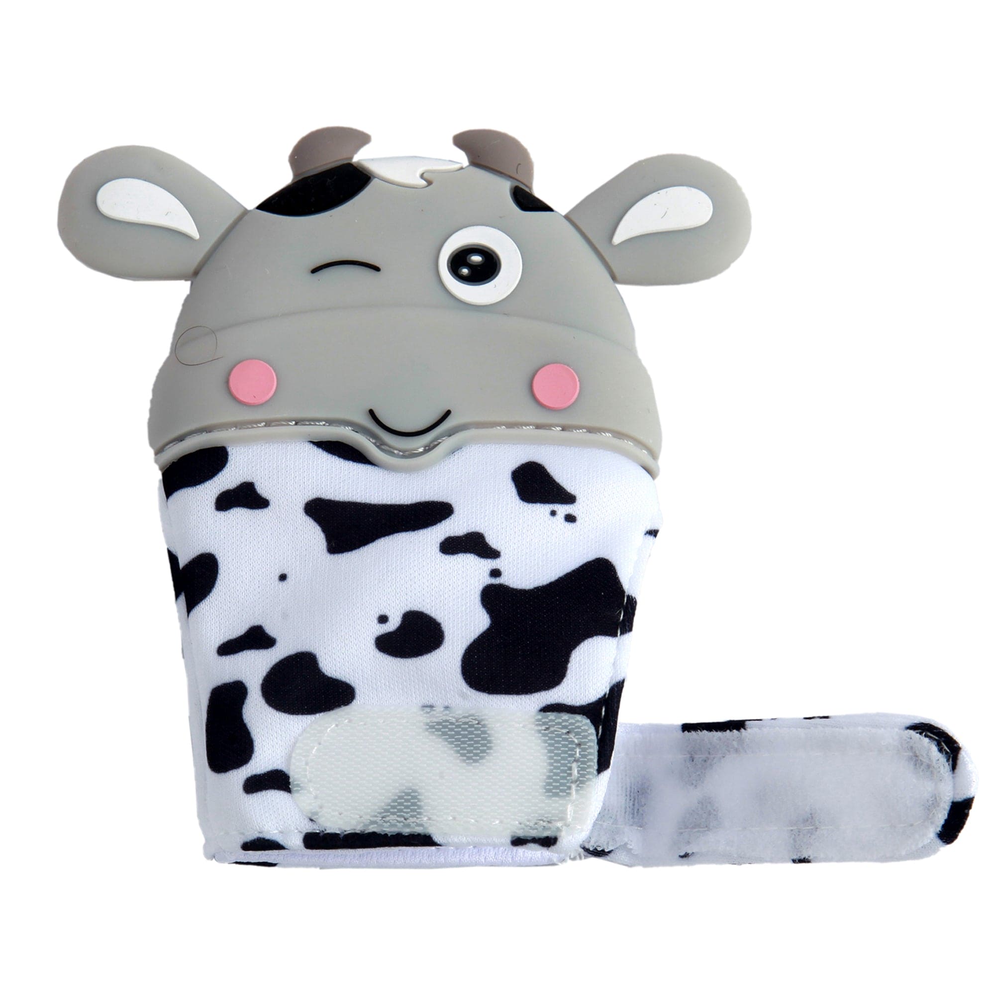 Winking Cow Grey Teething Mitten - 1 pc