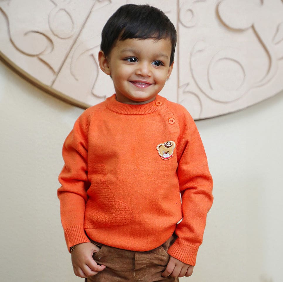 Orange sale baby sweater