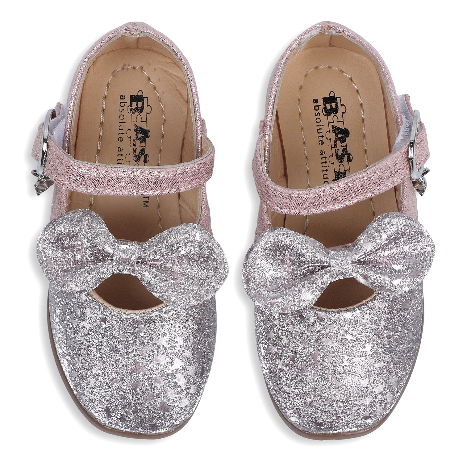 Baby Moo x Bash Kids Bow Applique Embellished Party Ballerinas - Pink