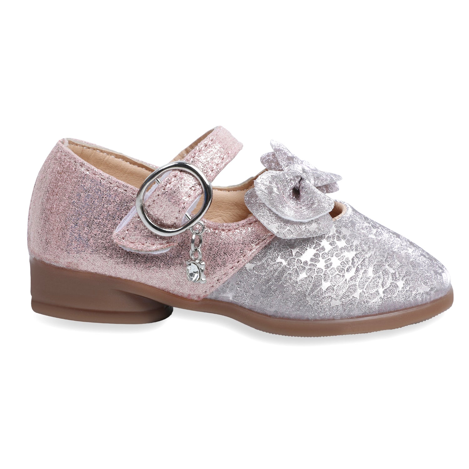 Baby Moo x Bash Kids Bow Applique Embellished Party Ballerinas - Pink
