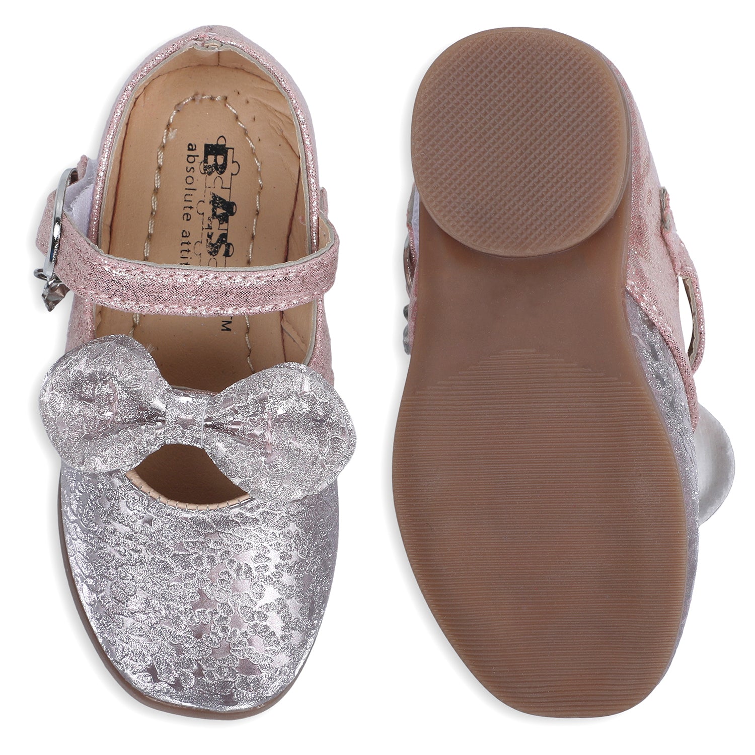 Baby Moo x Bash Kids Bow Applique Embellished Party Ballerinas - Pink