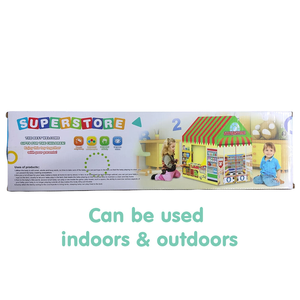 Playtime Foldable Tent House Supermarket - Multicolour