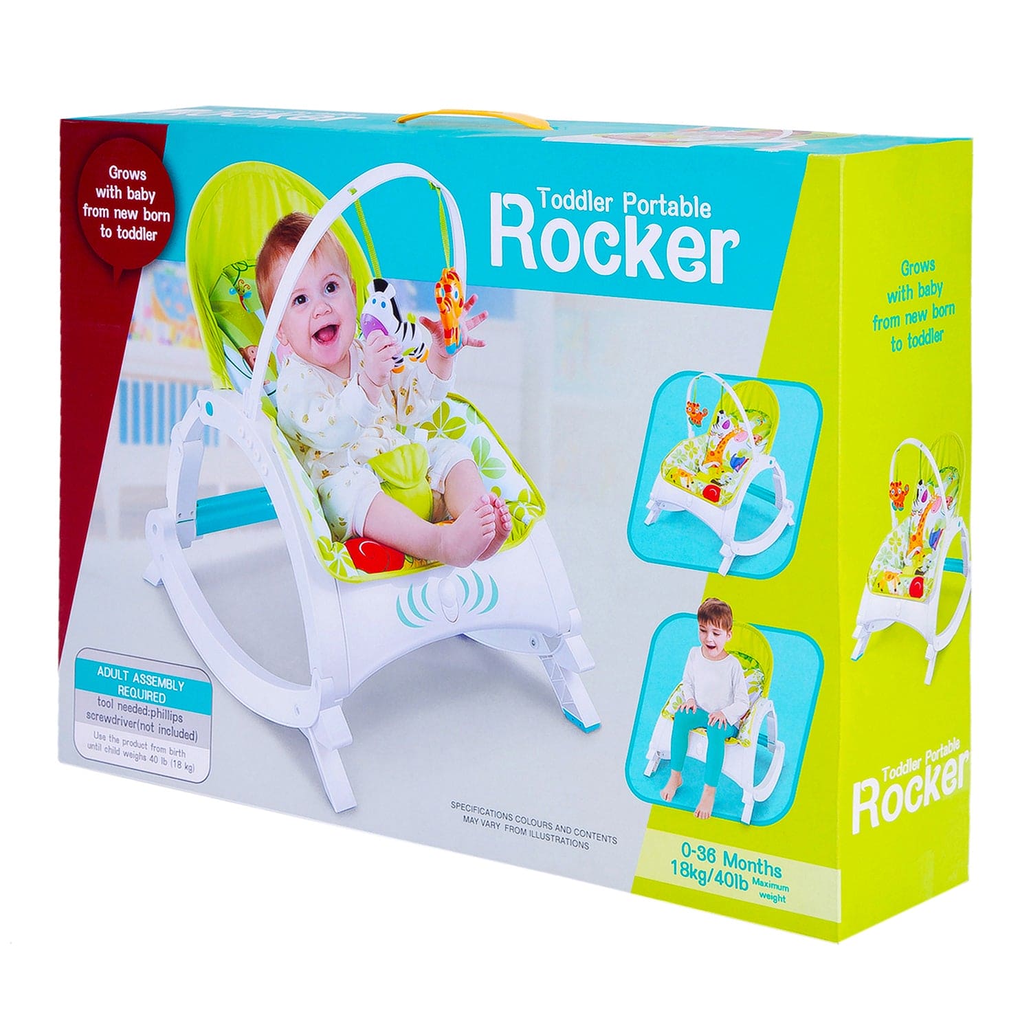 New Born To 18 Kg Baby Portable Rocker Green