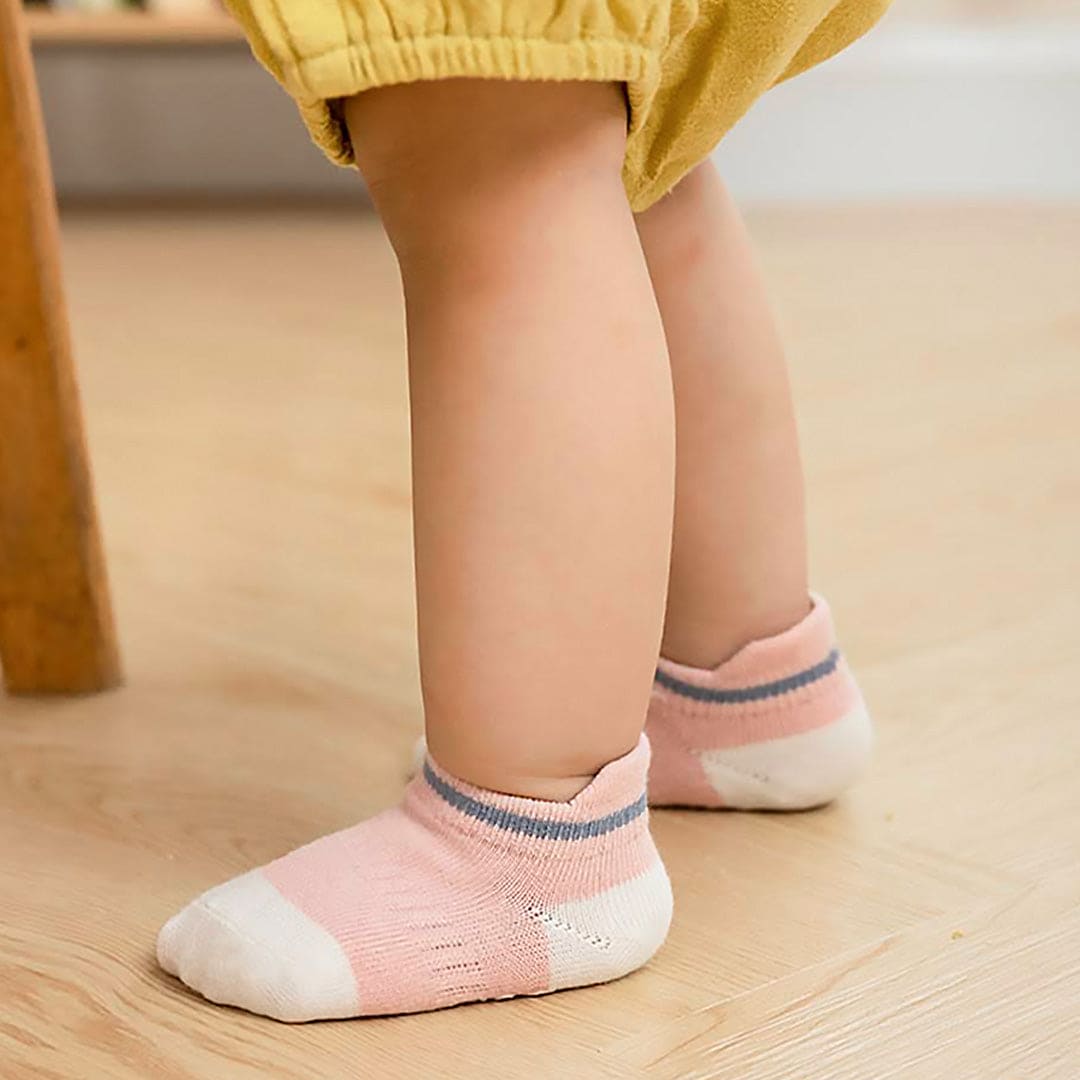 Baby Moo Colour Blocked Soft Anti-Skid Adorable 5 Pack Socks - Multicolour - Baby Moo