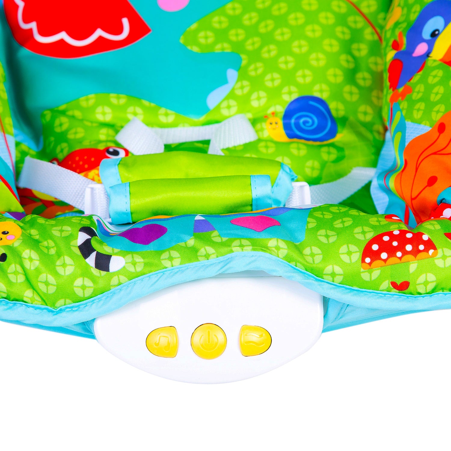 Newborn To Toddler Portable Bouncer With Hanging Toys Blue & Green