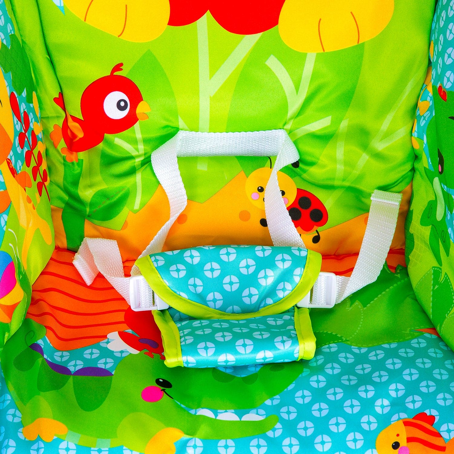 Newborn To Toddler Portable Rocker With Hanging Toys Lion Green