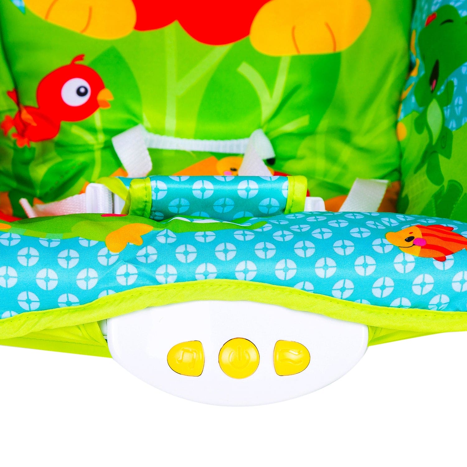 Newborn To Toddler Portable Rocker With Hanging Toys Lion Green