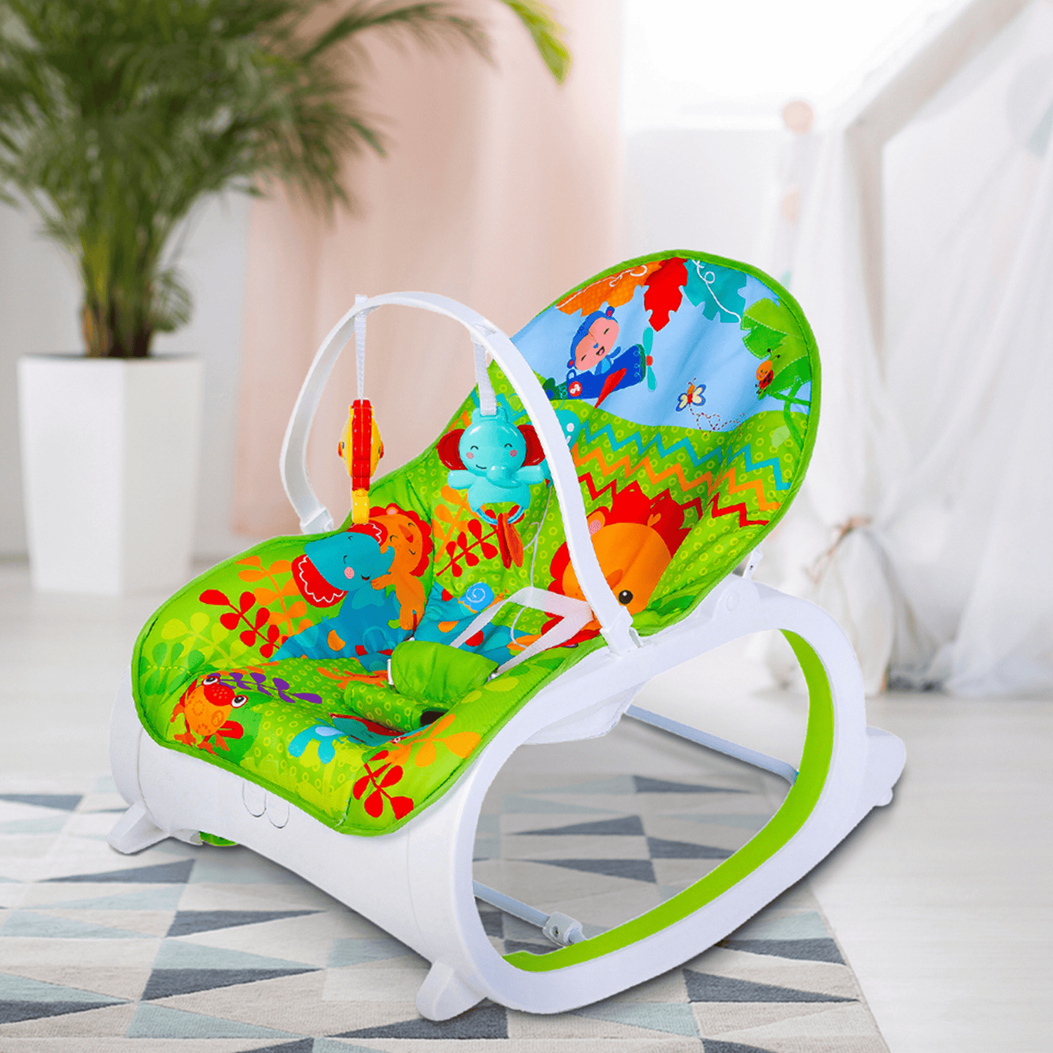 Infant To Toddler With Animals In Jungle Happy Baby Bouncer With Hangi