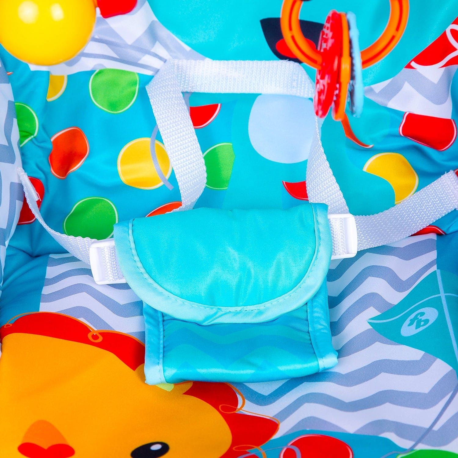 Infant To Toddler Polka Dots Happy Baby Bouncer With Hanging Toys Blue