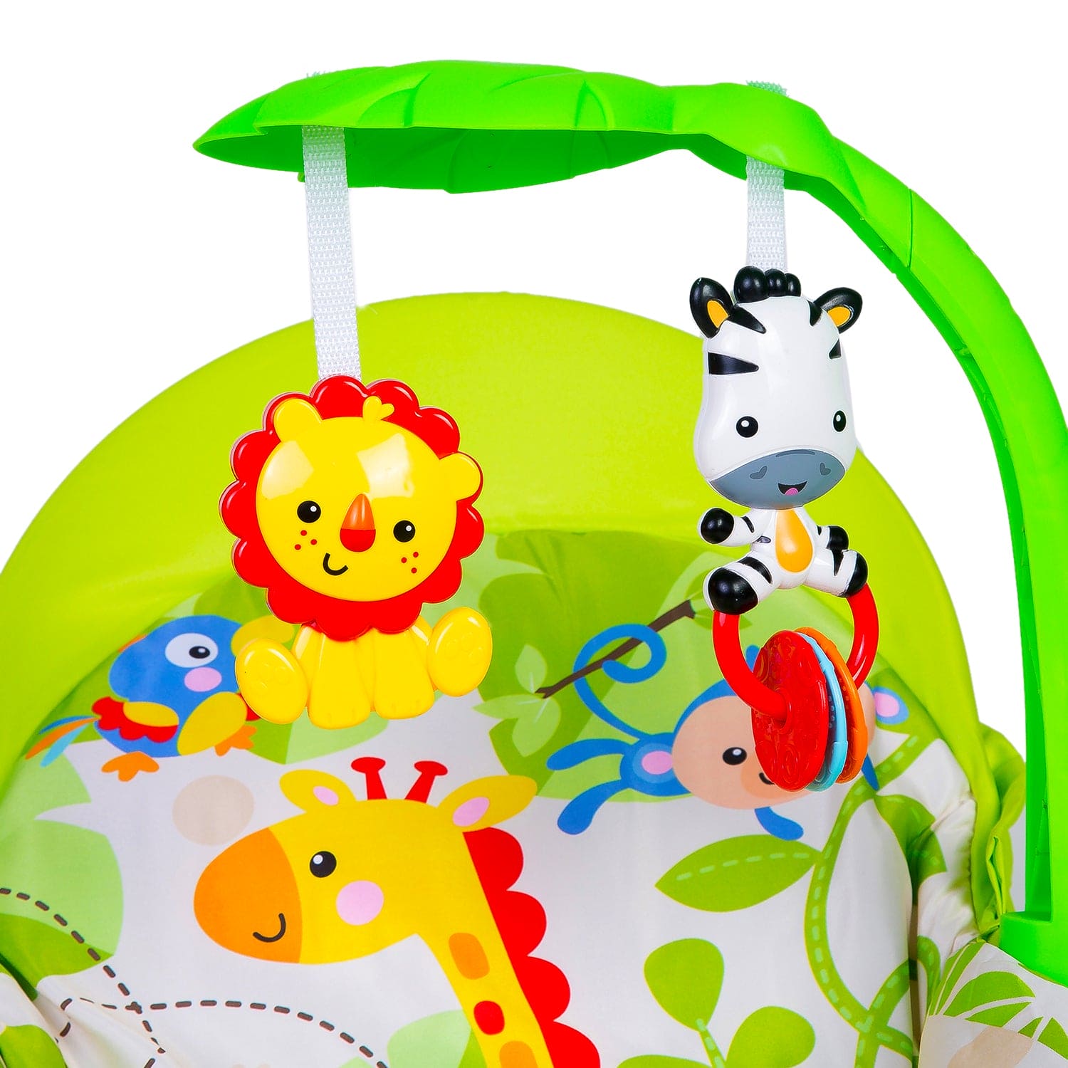 Newborn To Toddler Portable Musical Rocker With Hanging Toys Green