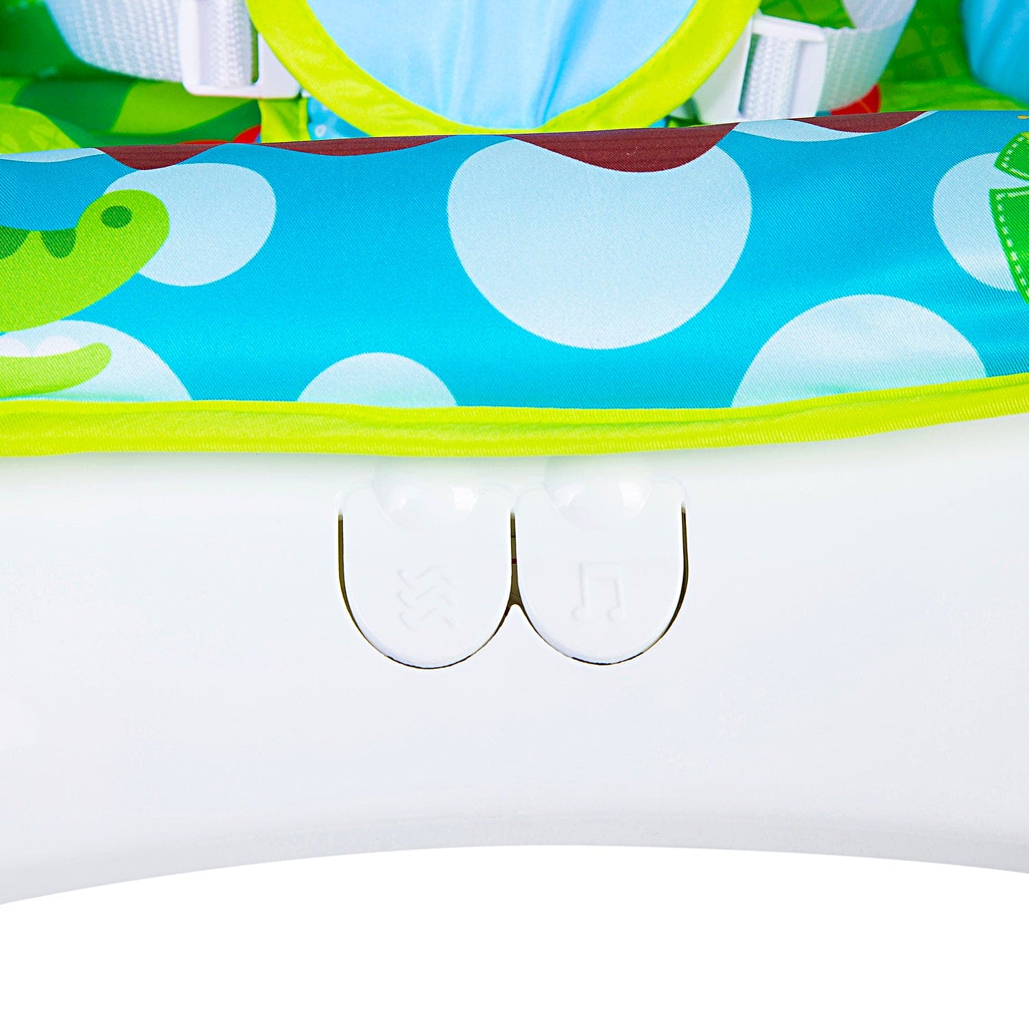 Newborn To Toddler Portable Bouncer With Hanging Toys Green