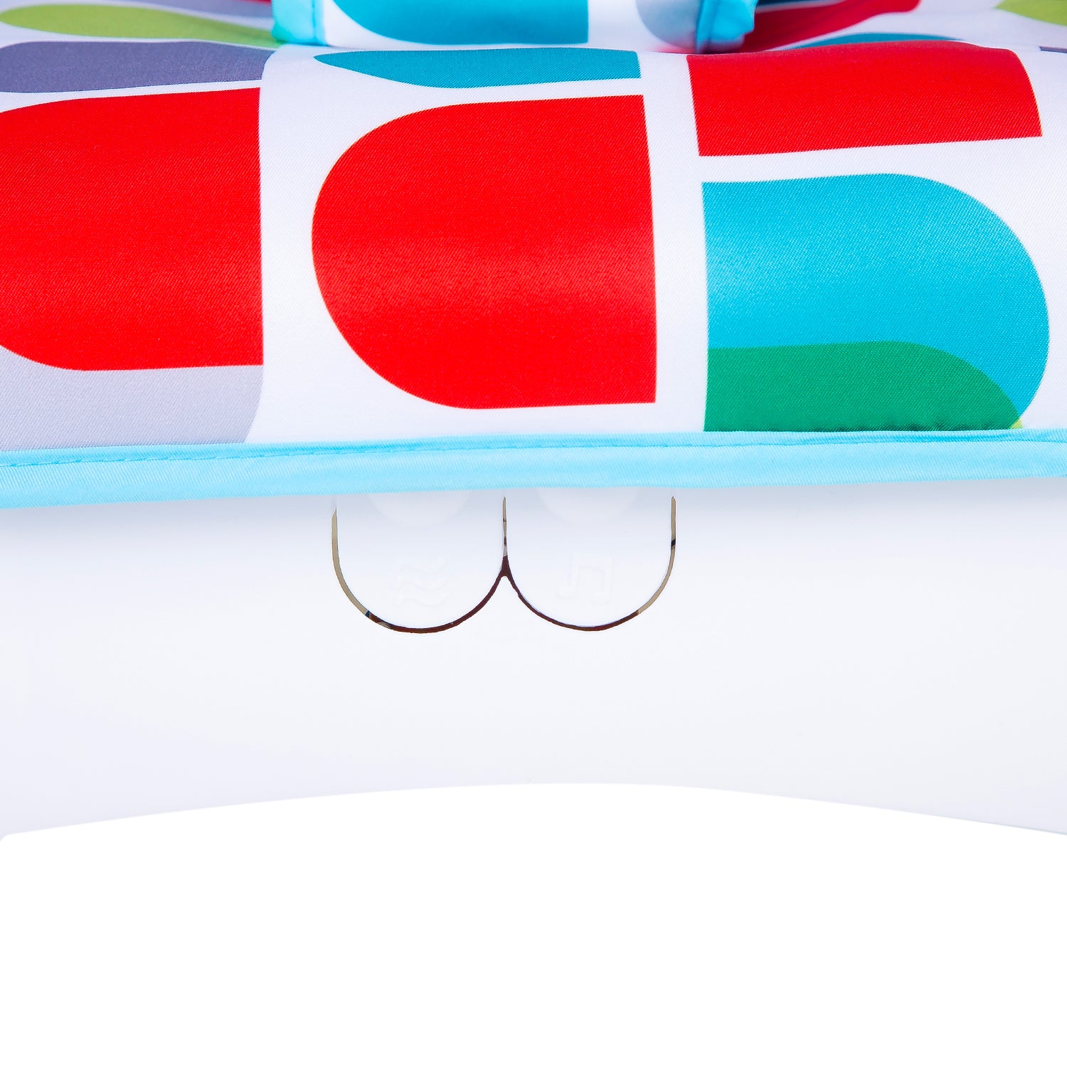 Infant To Toddler Polka Dotted Portable Rocker With Hanging Toys Blue