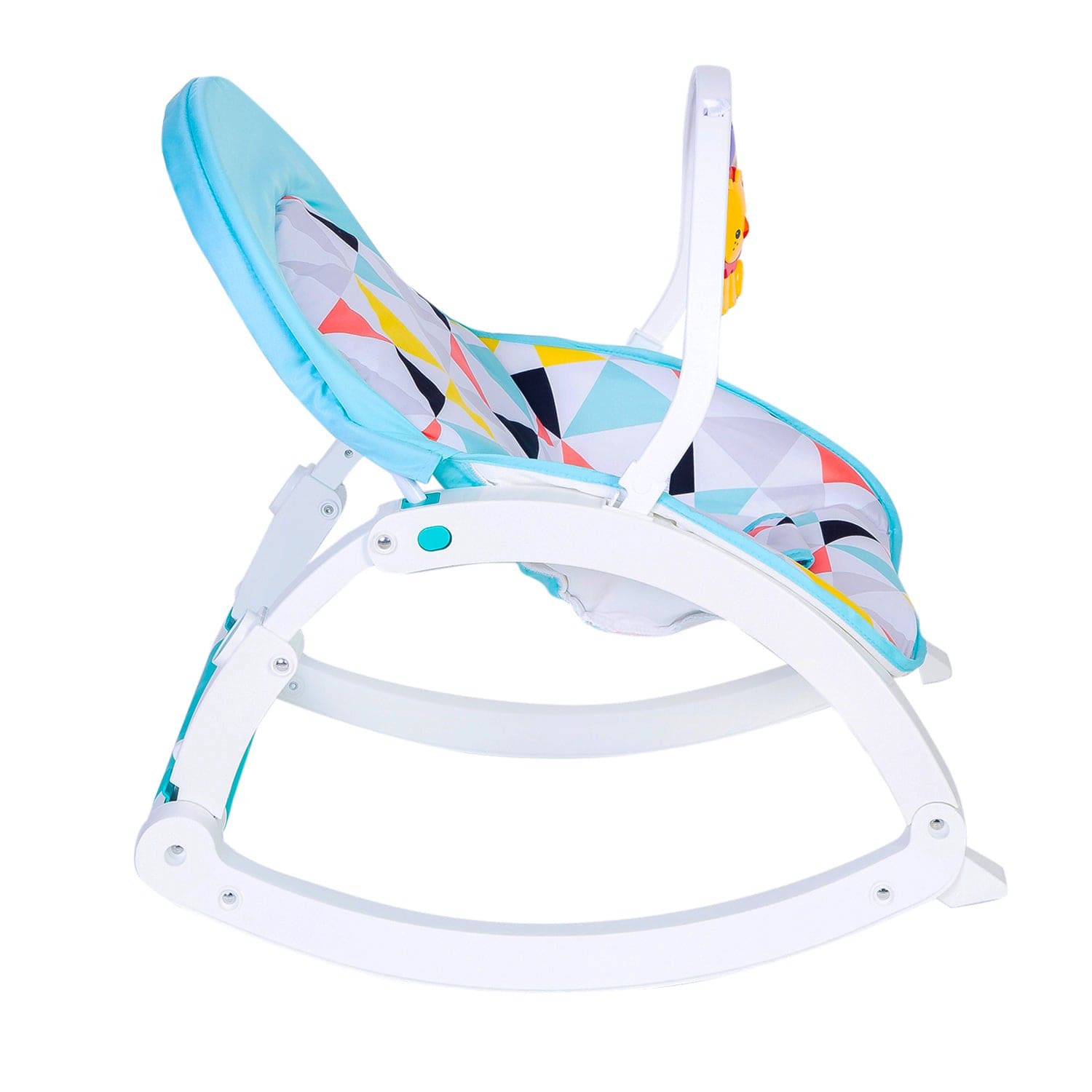 Newborn To Toddler Portable Bouncer With Hanging Toys Abstract Blue