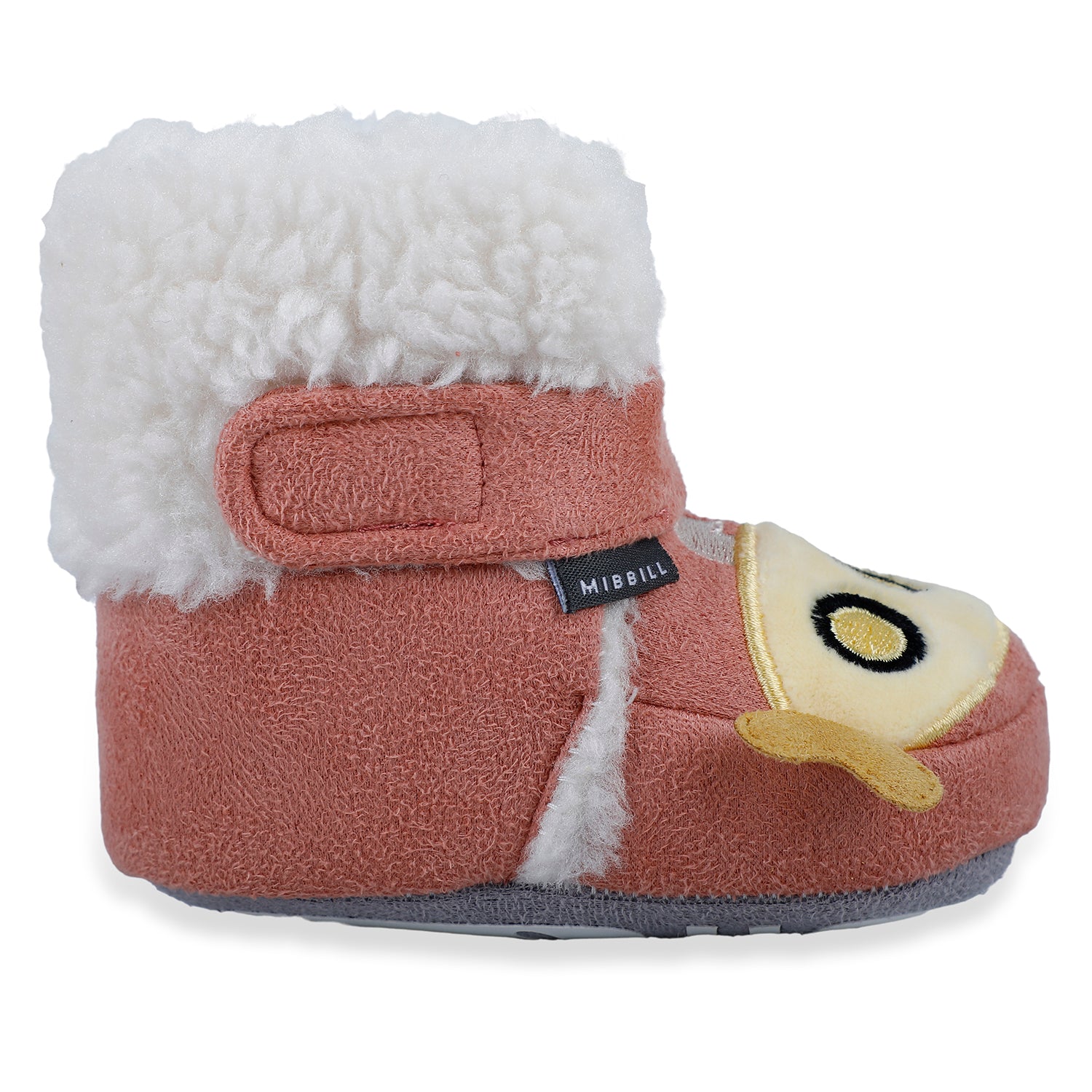 Baby Moo Submarine Velcro Warm Furry Booties - Pink - Baby Moo