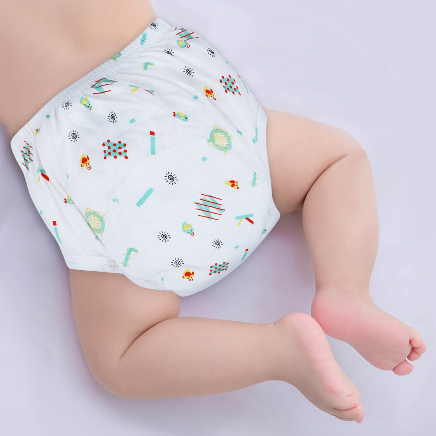 Baby Moo Abstract Letters Reusable Cloth Training Diaper Panty - Multicolour - Baby Moo