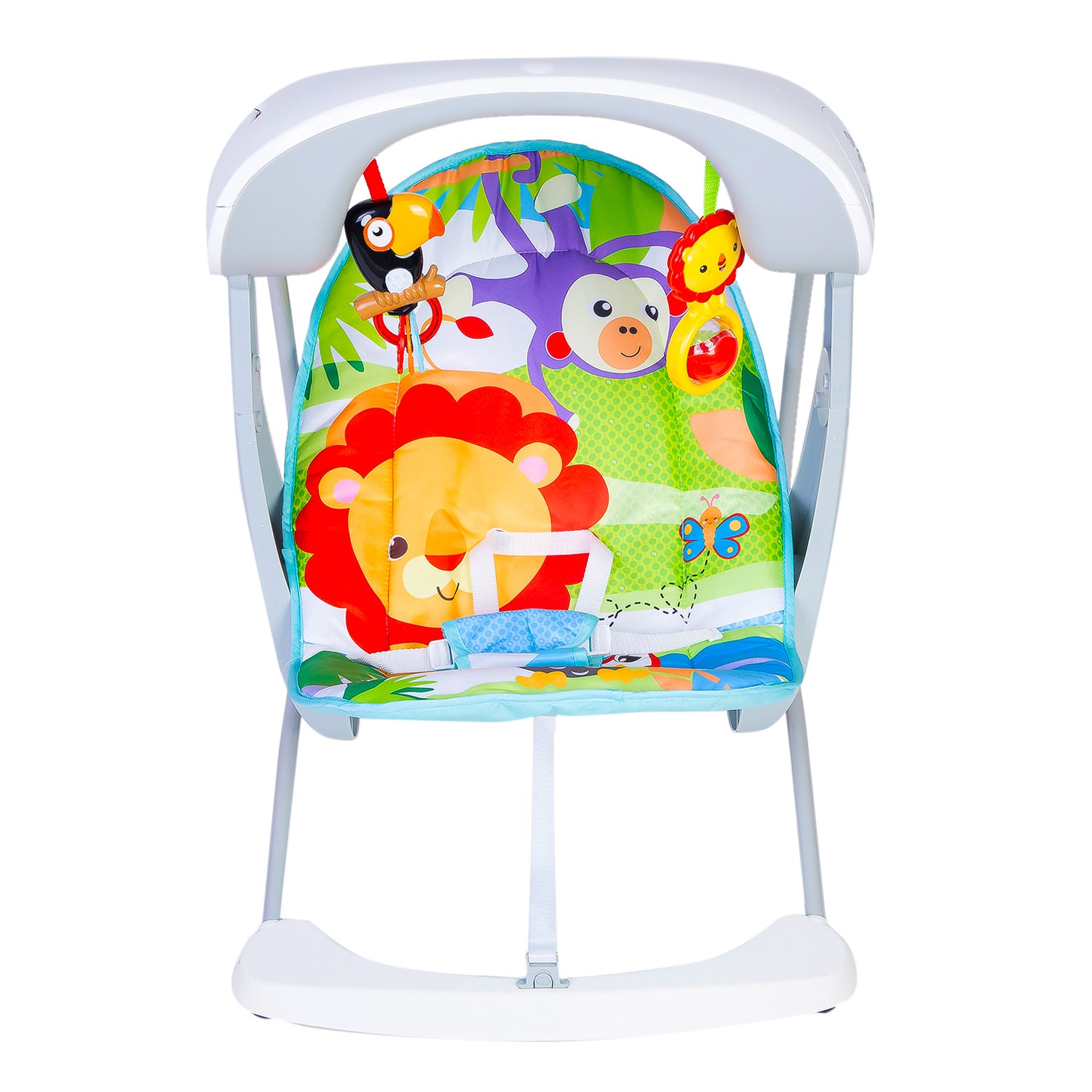 Bright Stars Foldable Musical Comfortable Swing Zoo Print Multicolor