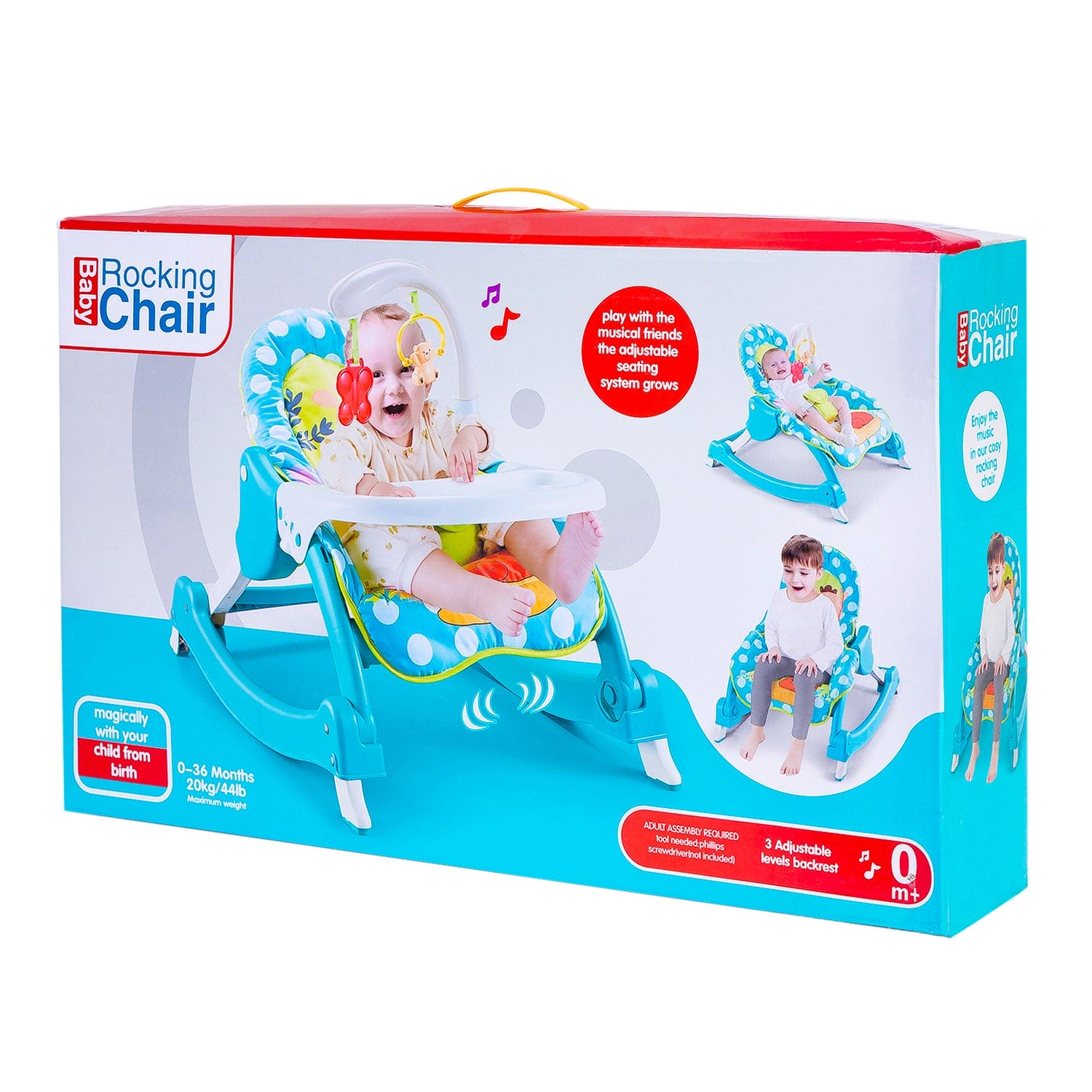 2 In 1 Rocker Cum Feeding Chair 20 Kg Polka Dot Blue